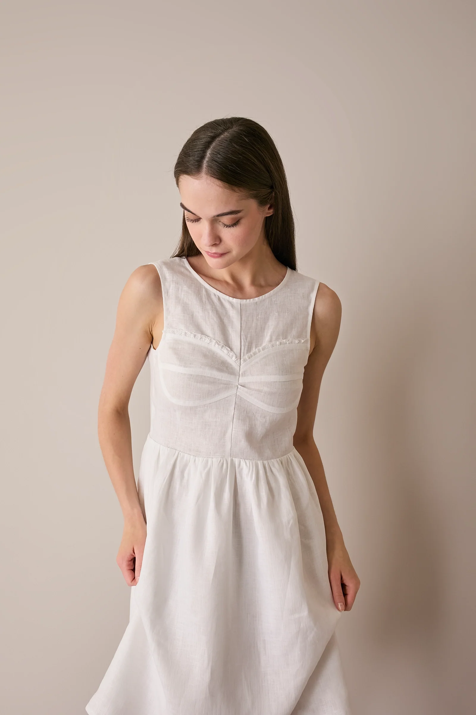 Abito in lino e pizzo Valenciennes - Image 6