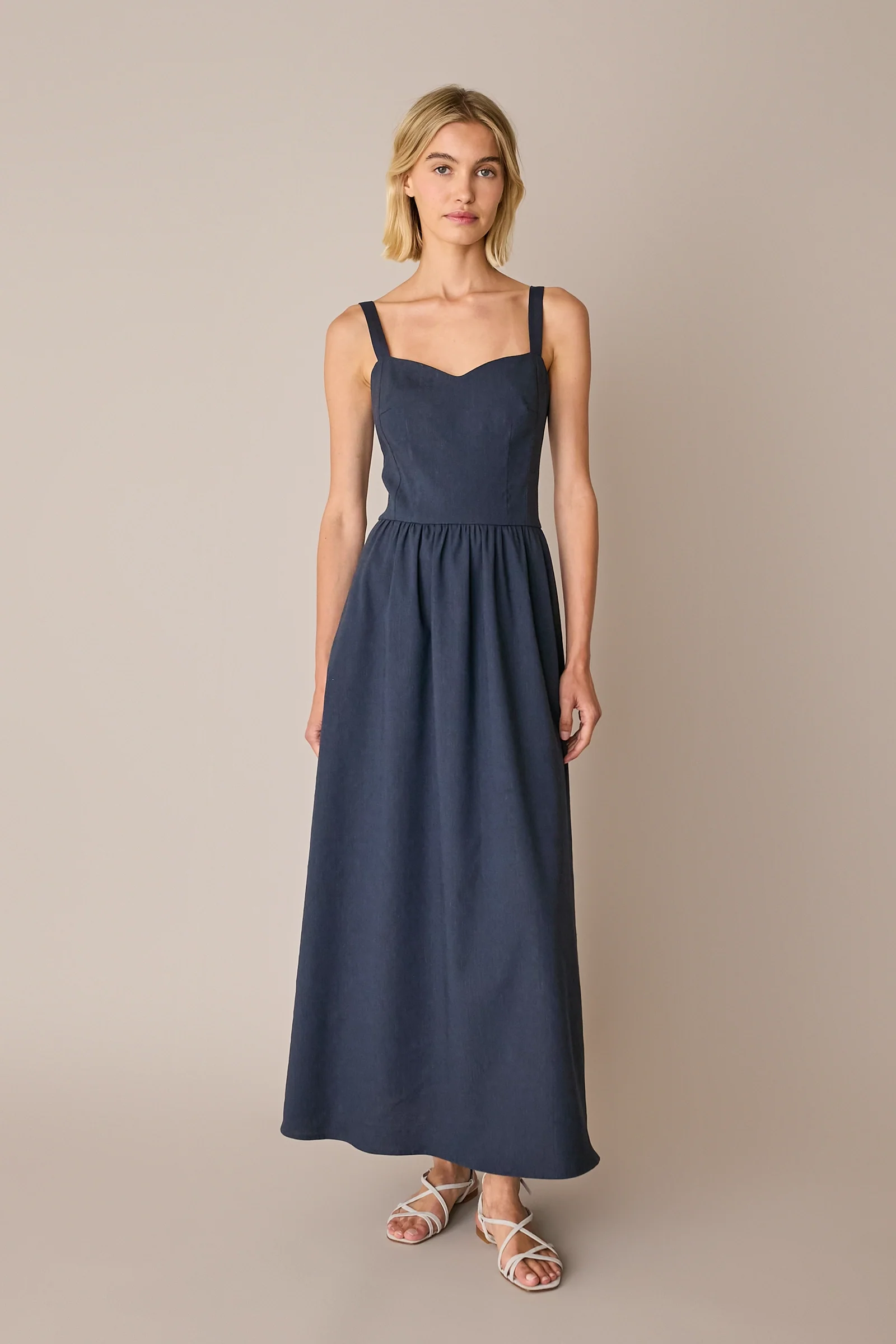 Abito lungo in lino stretch - Image 6