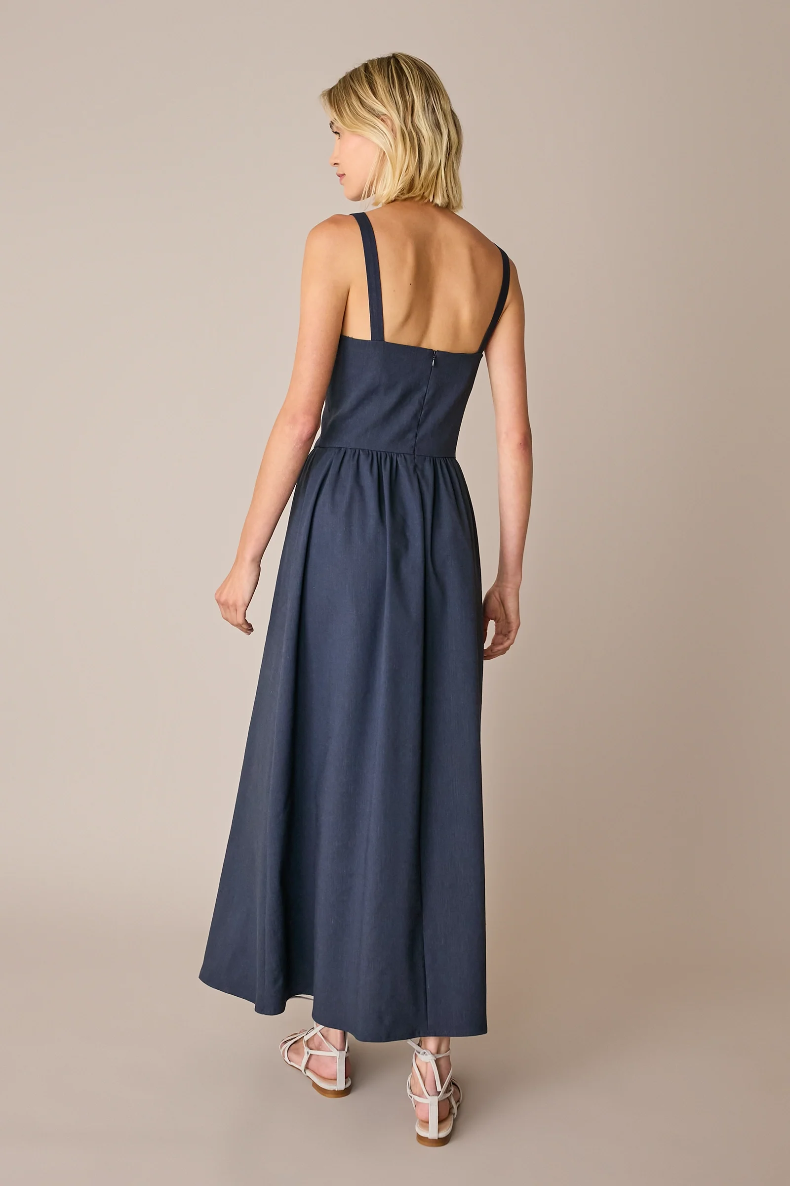 Abito lungo in lino stretch - Image 7