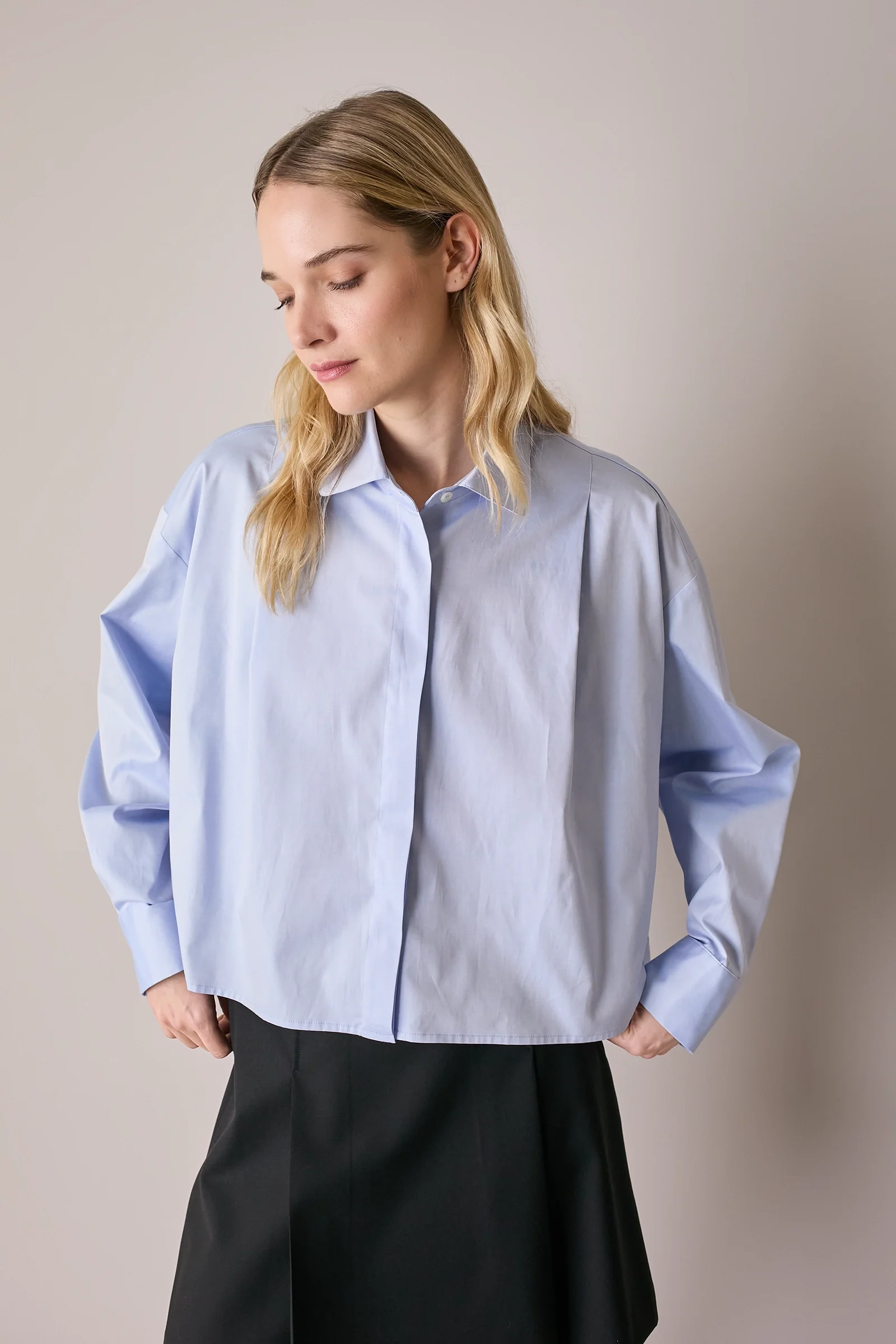 Camicia boxy con pieghe - Image 3