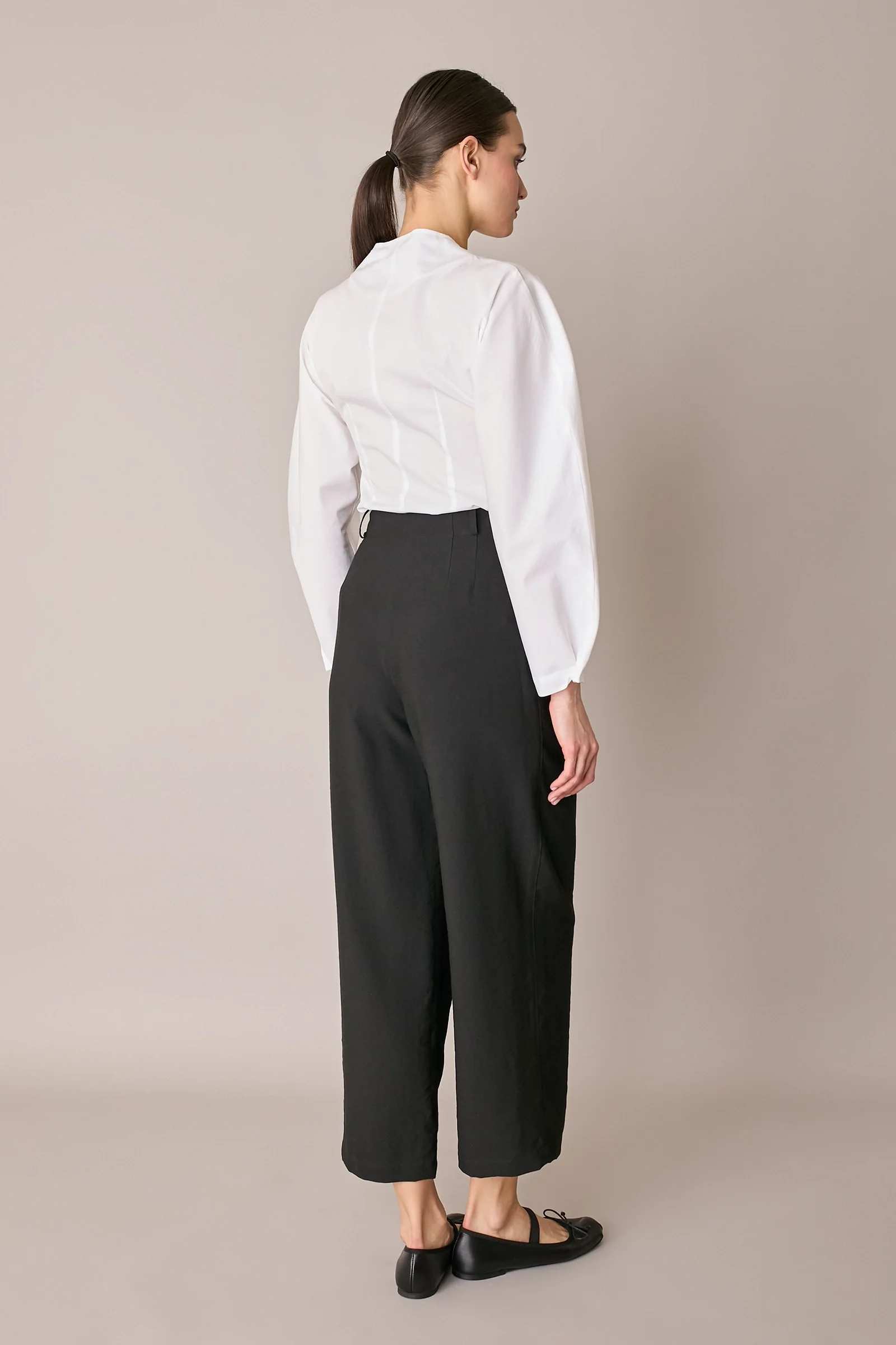 Camicia in cotone con maniche scultoree - Image 10