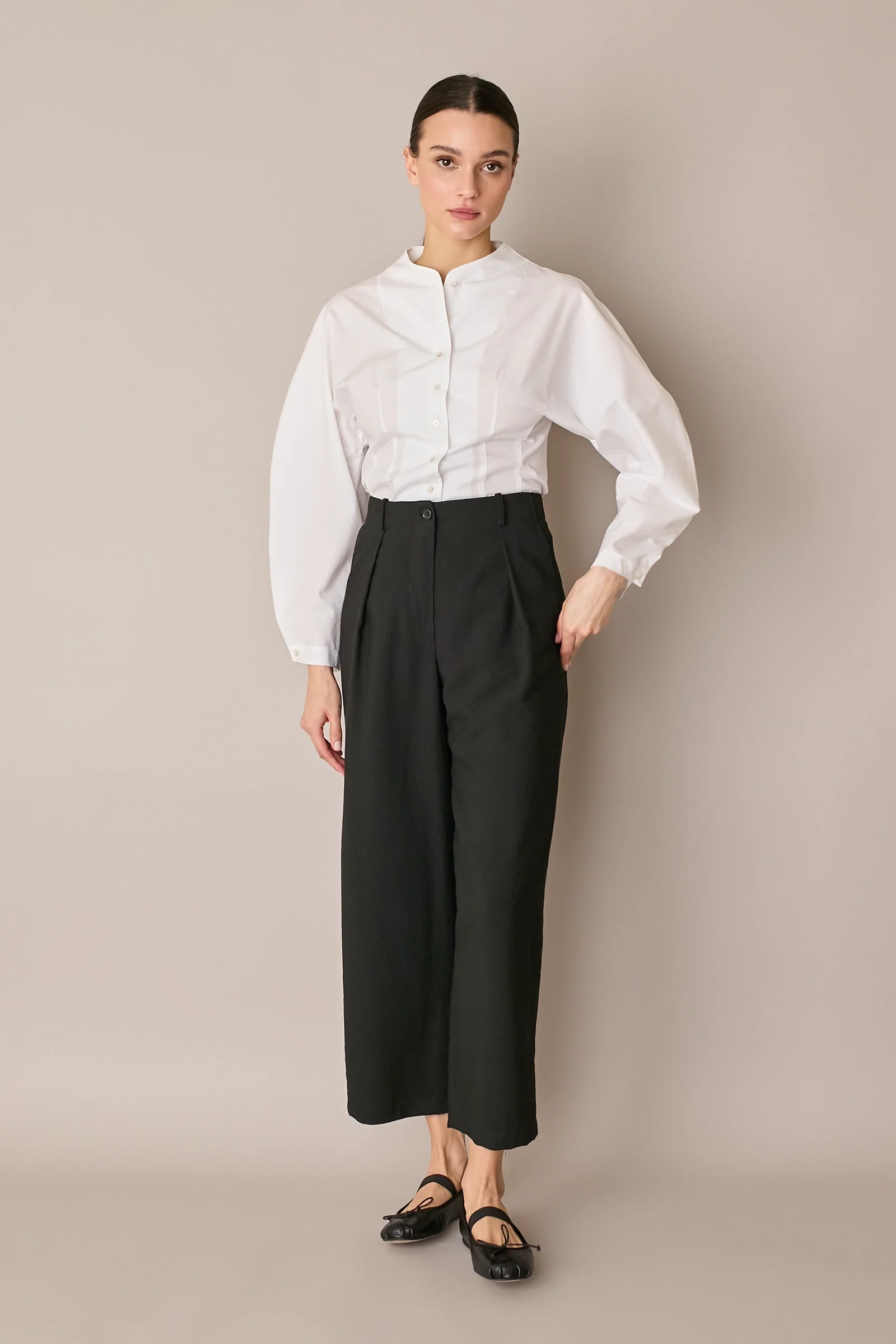 Camicia in cotone con maniche scultoree - Image 12
