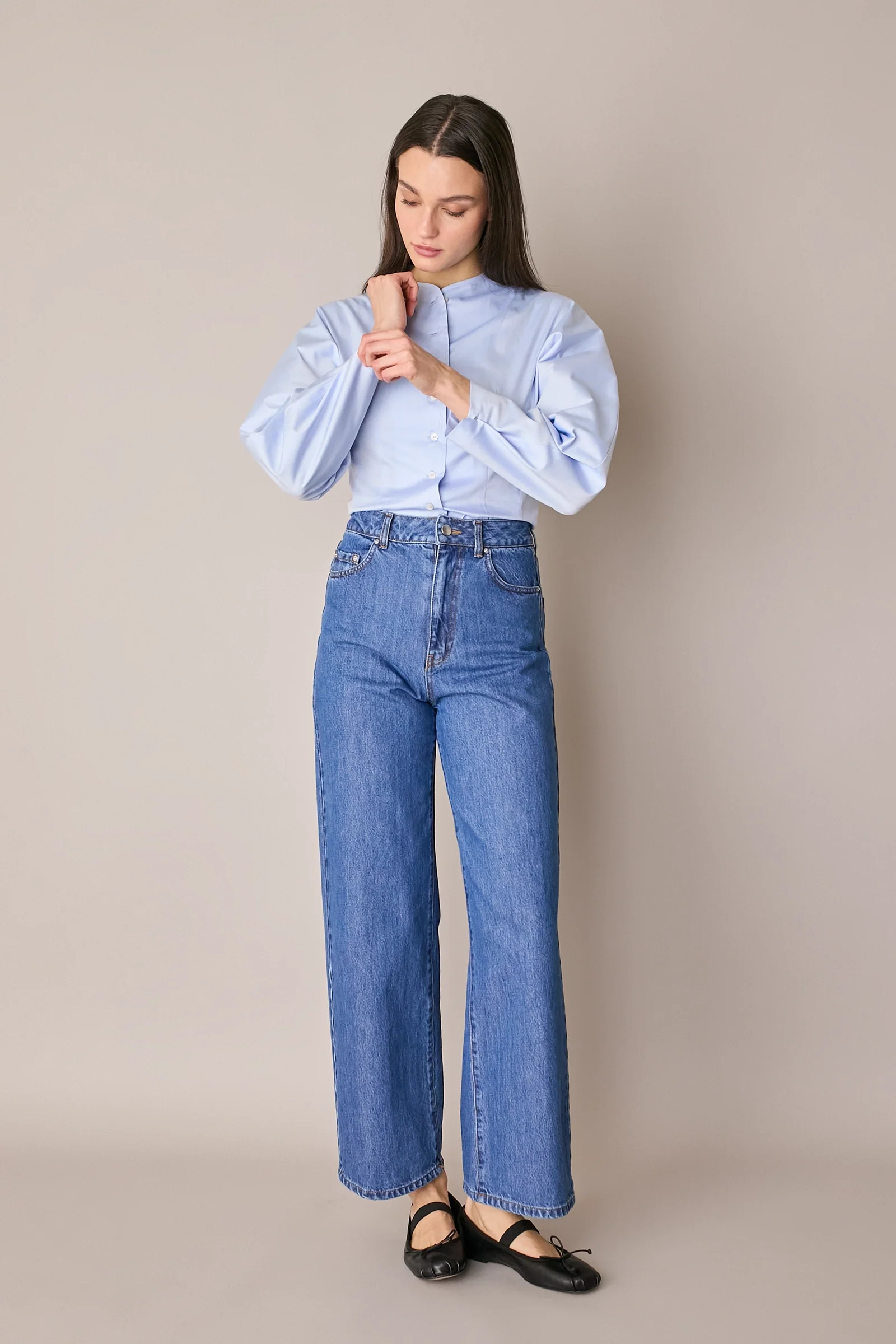Camicia in cotone con maniche scultoree - Image 7