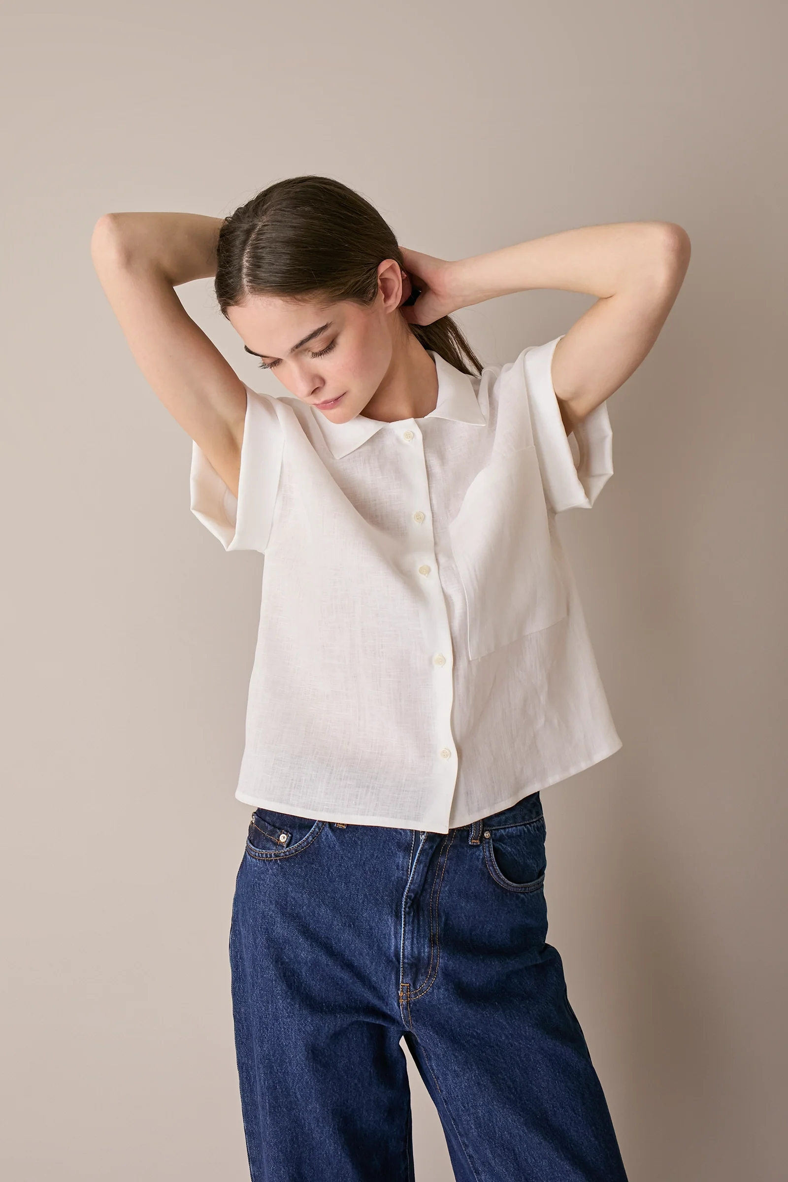 Camicia in lino con taschino - Image 10
