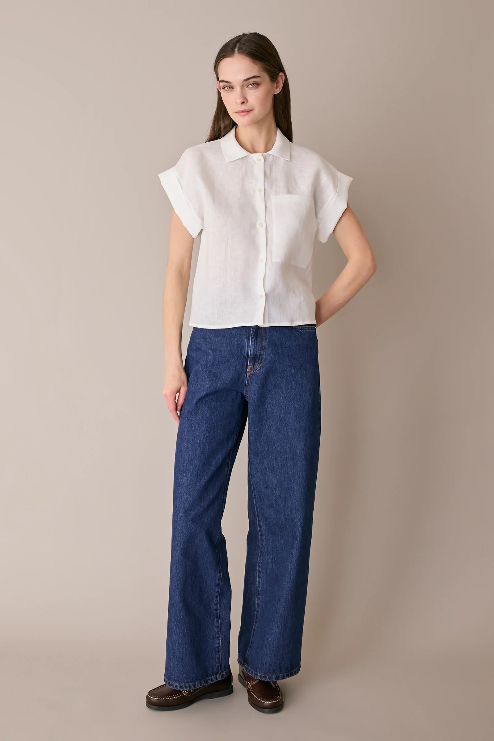 Camicia in lino con taschino - Image 9