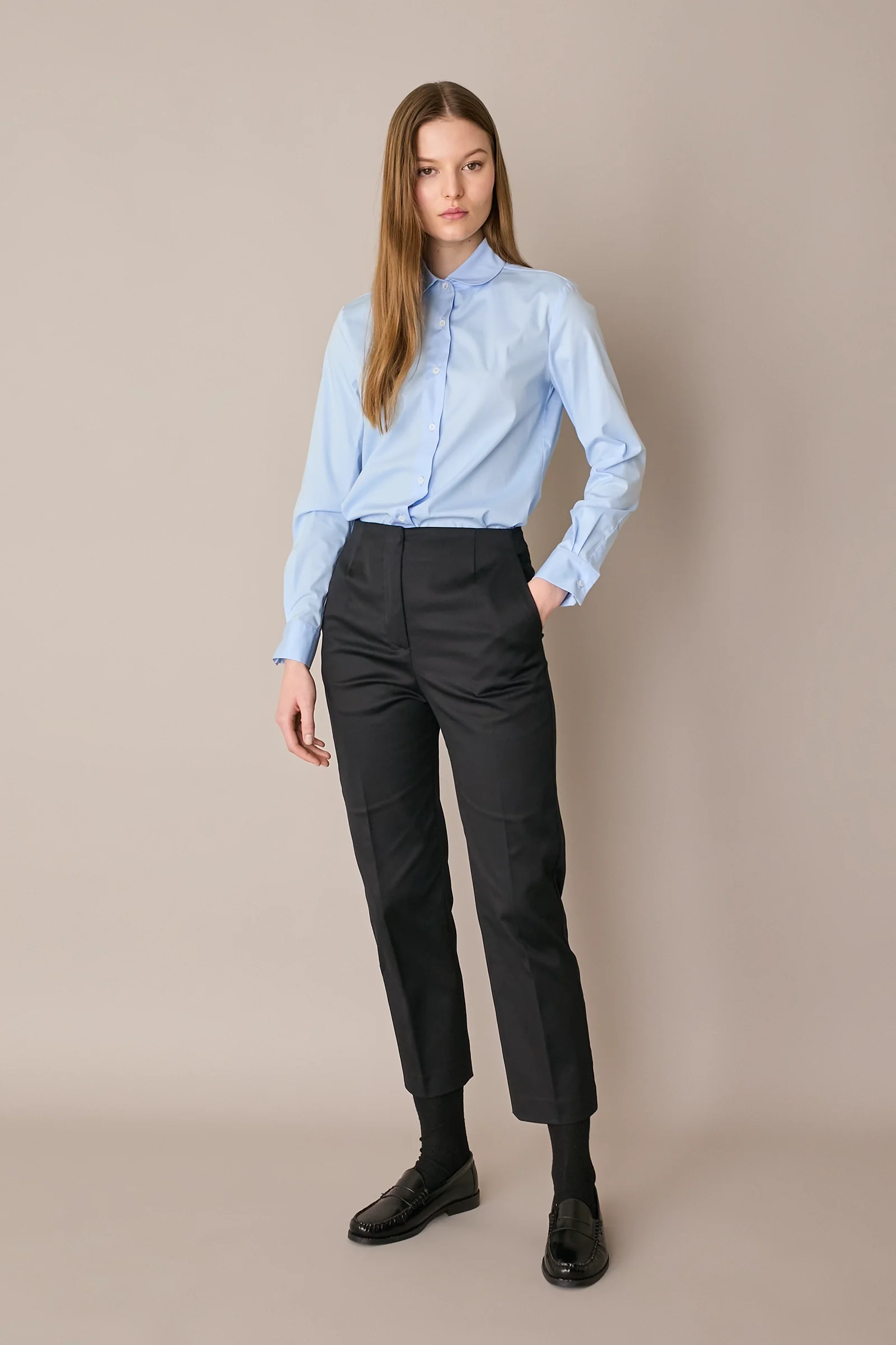 Camicia con colletto stondato - Image 8
