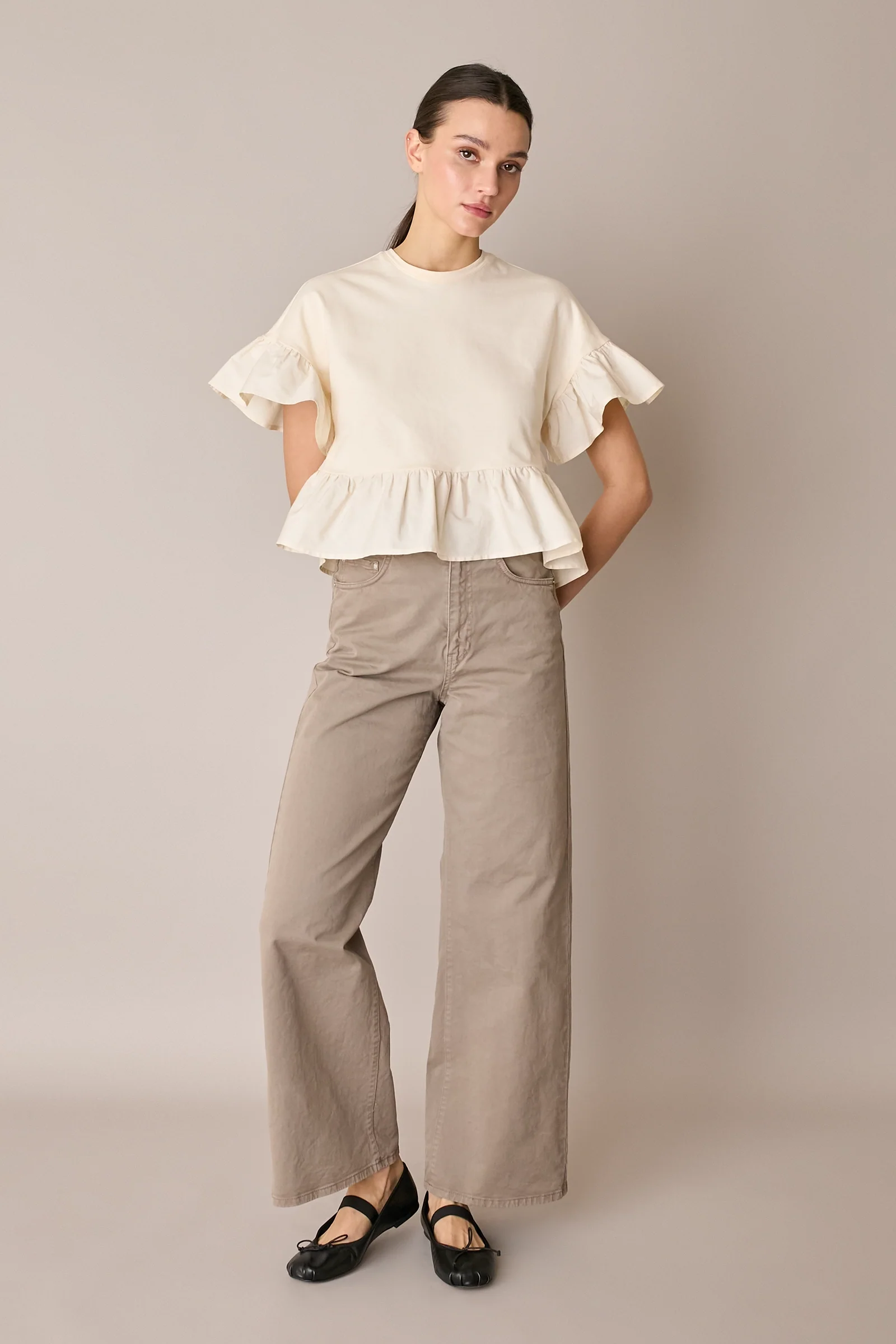 Pantaloni cinque tasche in drill di cotone - Image 5