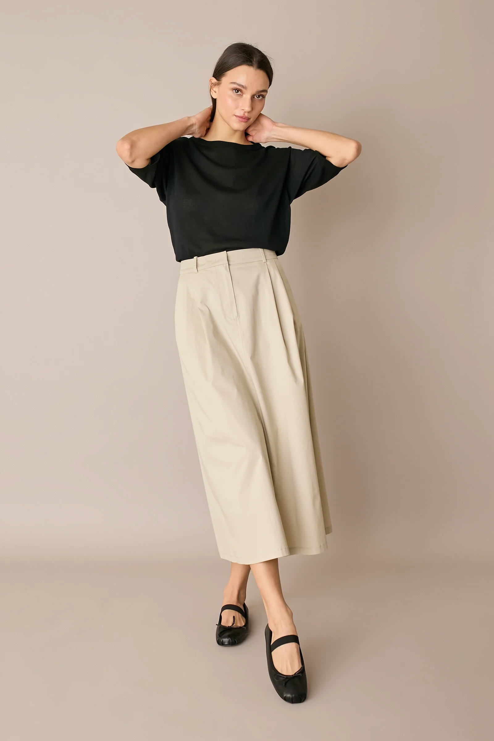Gonna in cotone con pinces - Image 8