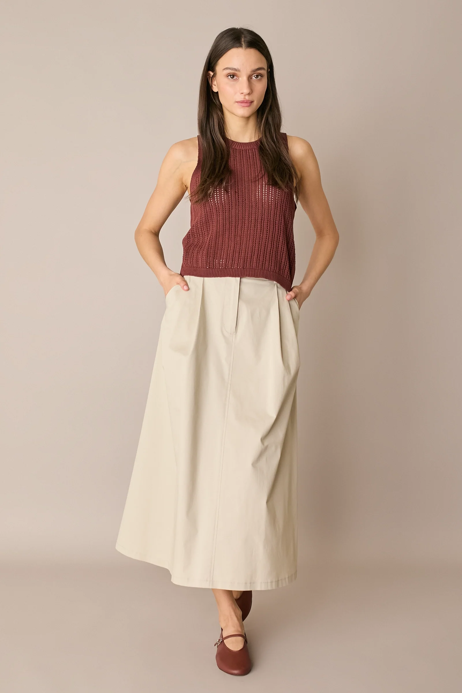 Gonna in cotone con pinces - Image 9