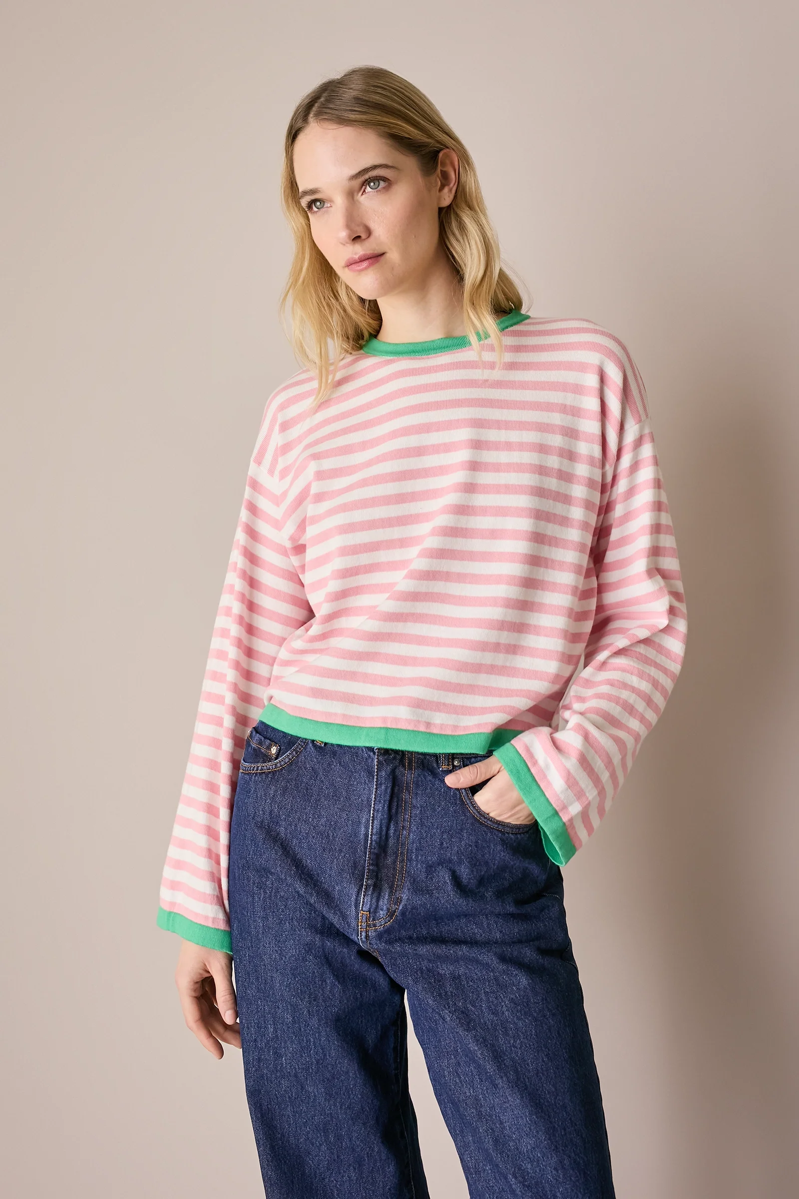 Maglia girocollo boxy a righe - Image 13