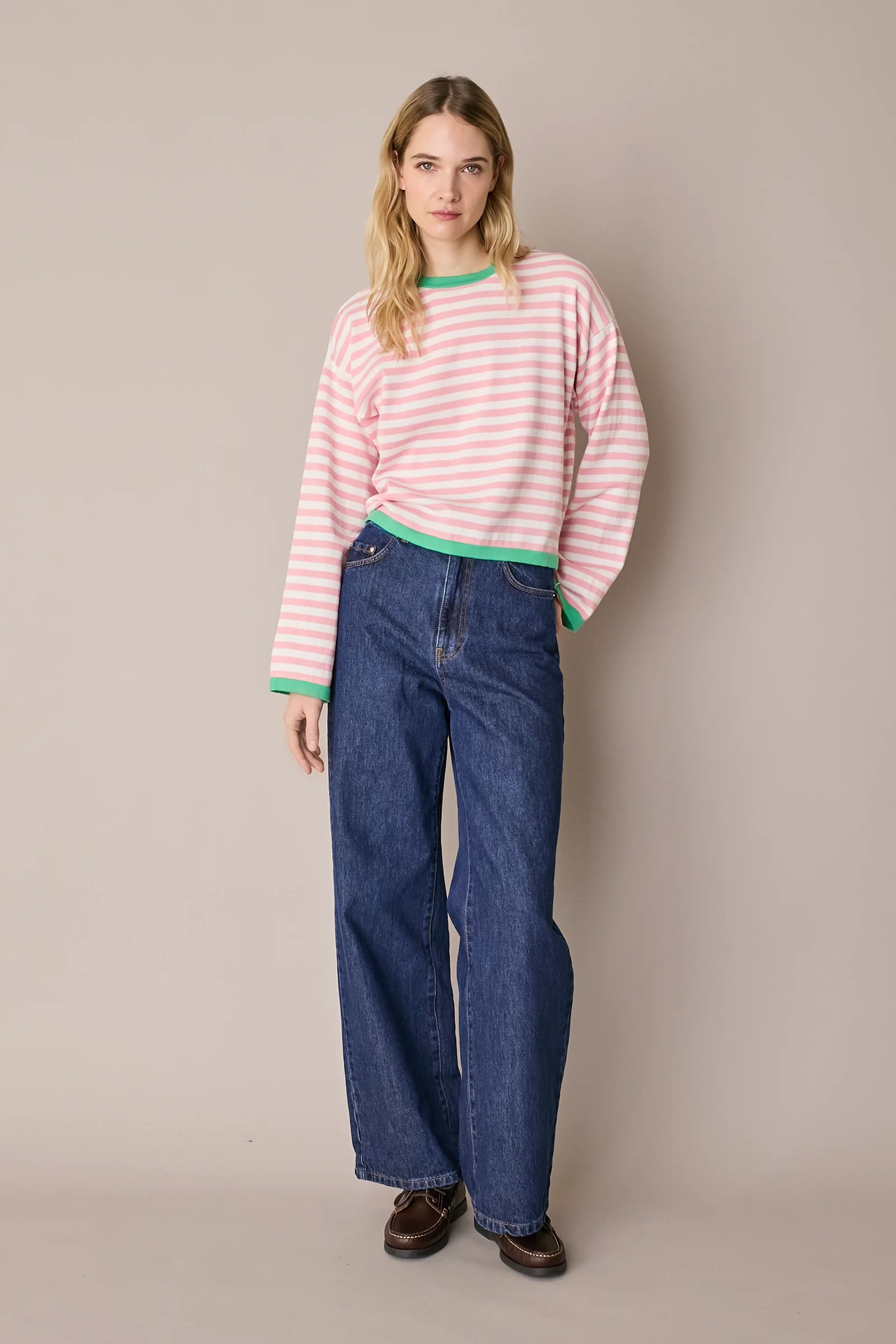 Maglia girocollo boxy a righe - Image 17
