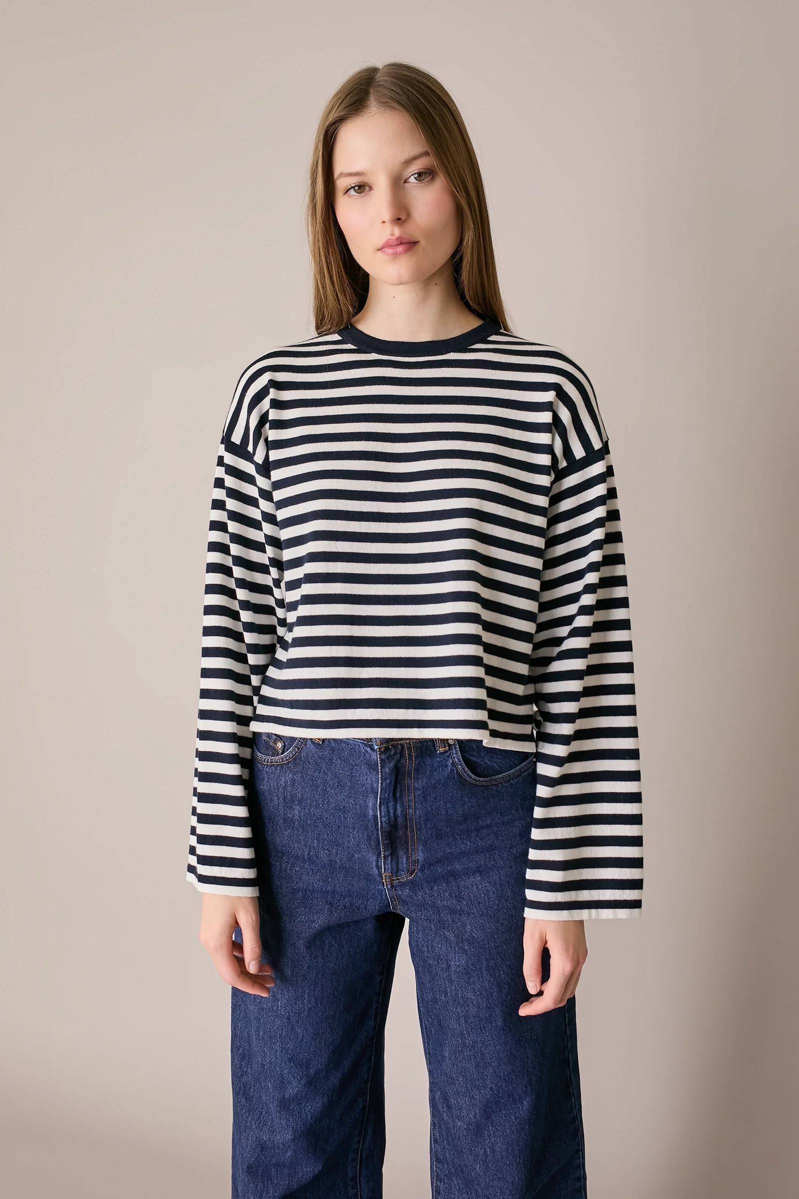 Maglia girocollo boxy a righe - Image 19