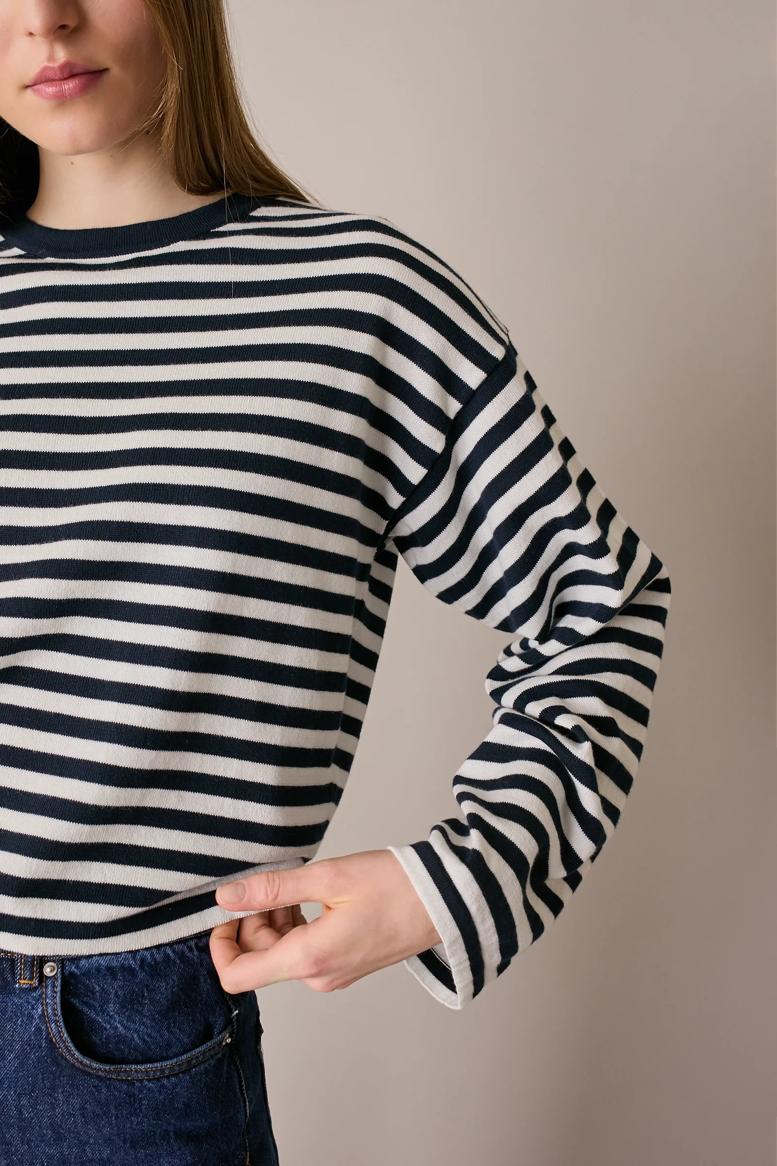 Maglia girocollo boxy a righe - Image 20