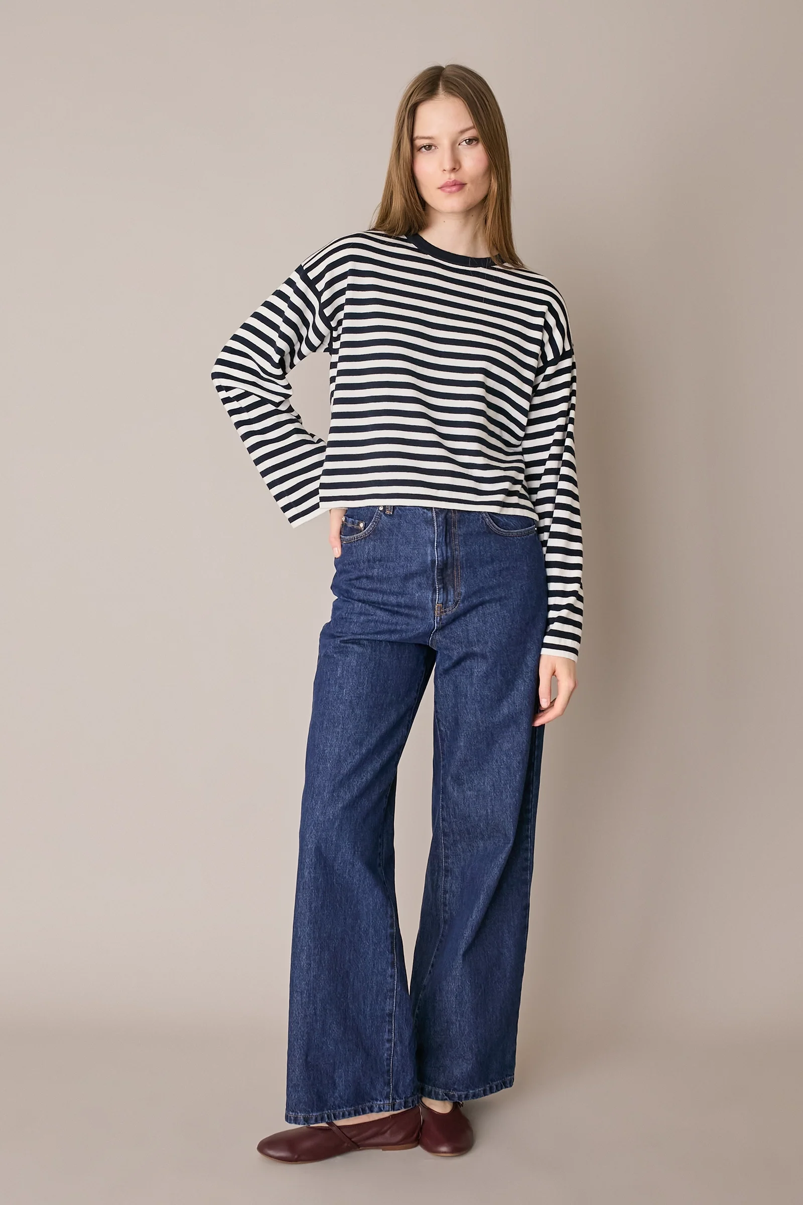 Maglia girocollo boxy a righe - Image 21