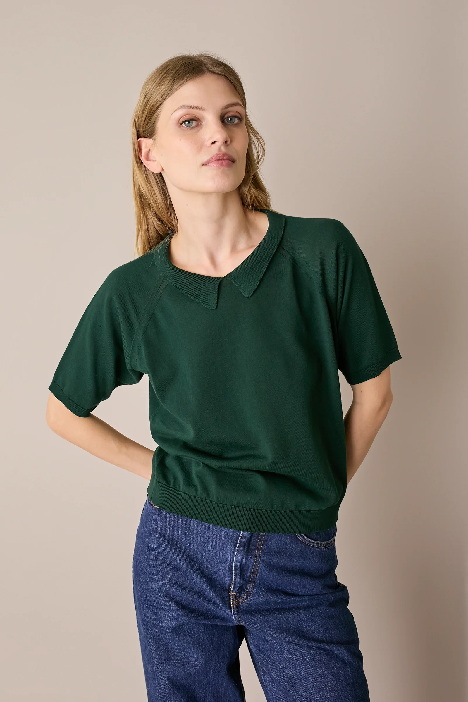 Maglia in cotone con colletto - Image 13