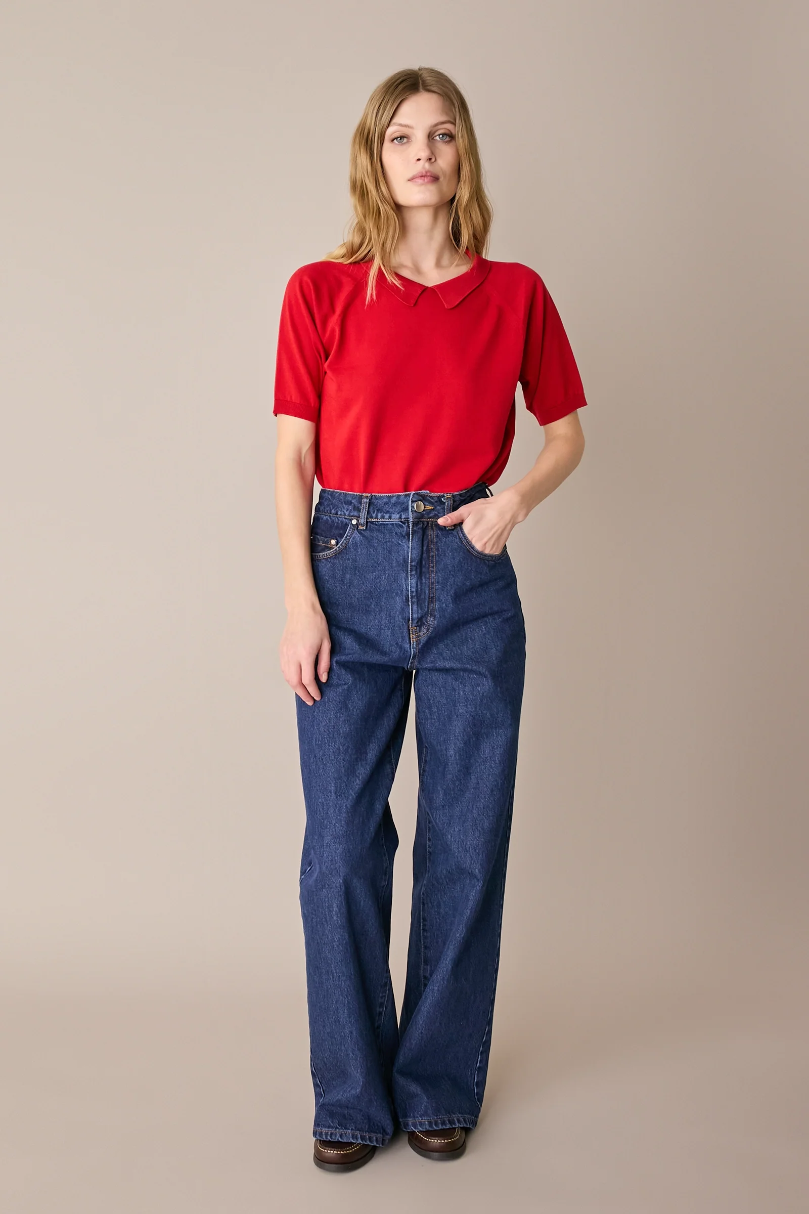 Maglia in cotone con colletto - Image 9