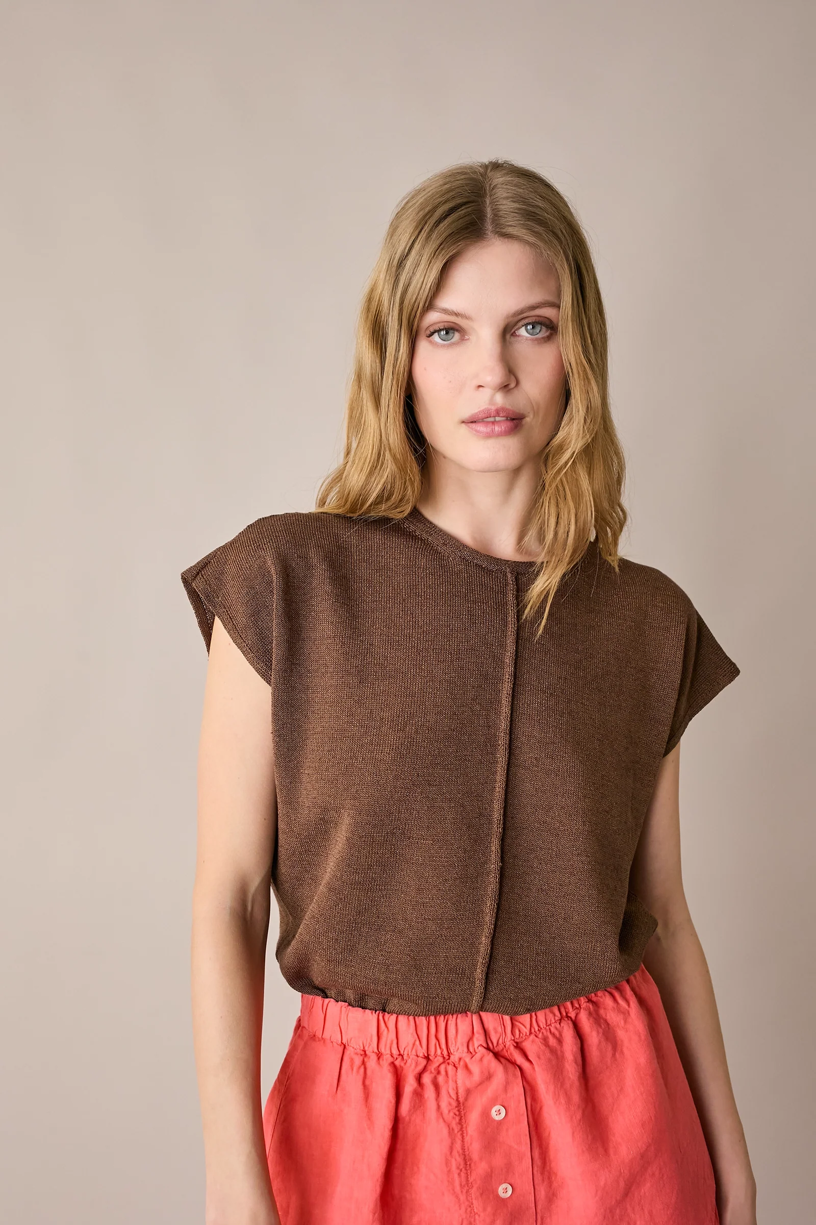 Maglia in lino e cotone con maniche kimono - Image 13