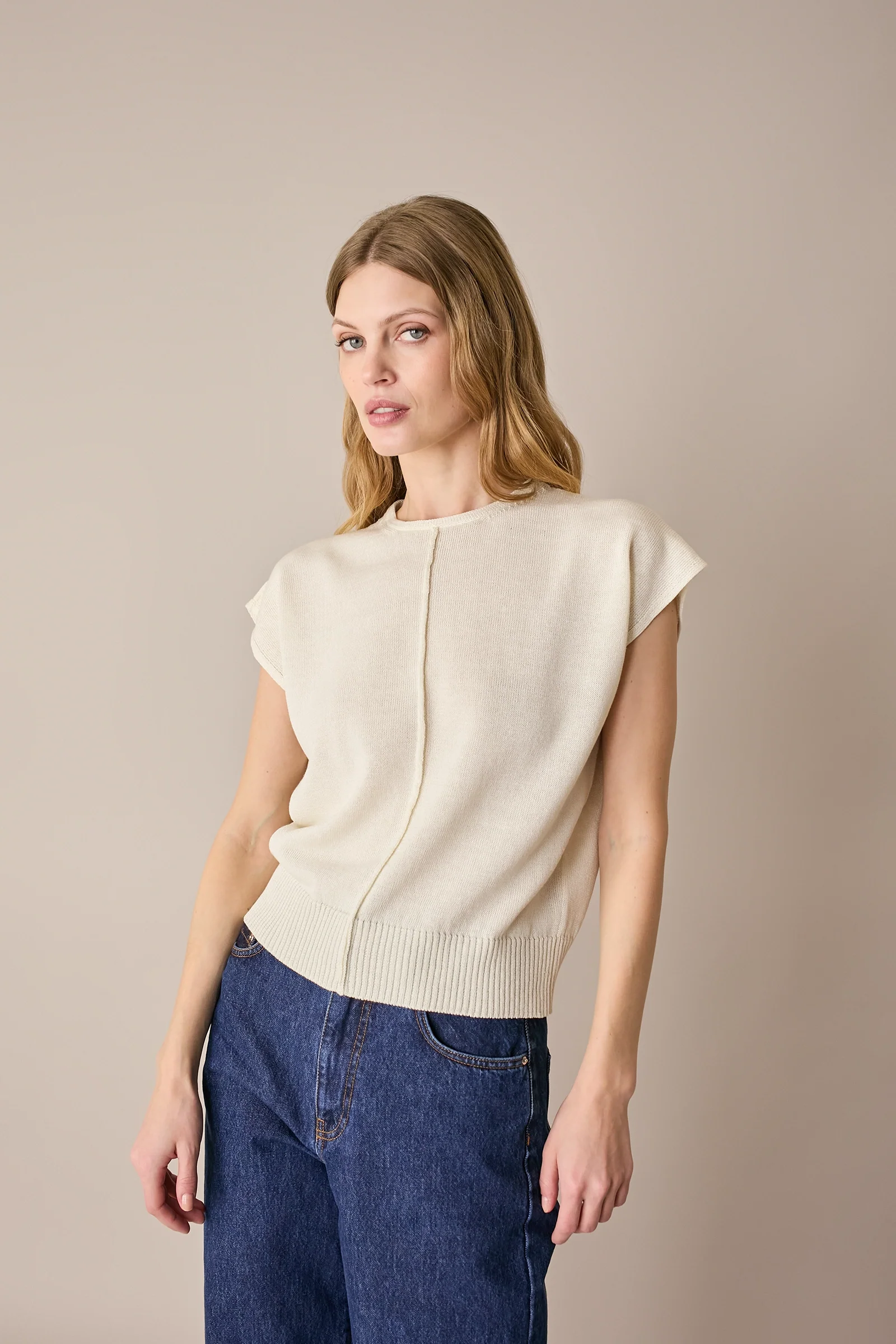 Maglia in lino e cotone con maniche kimono - Image 16