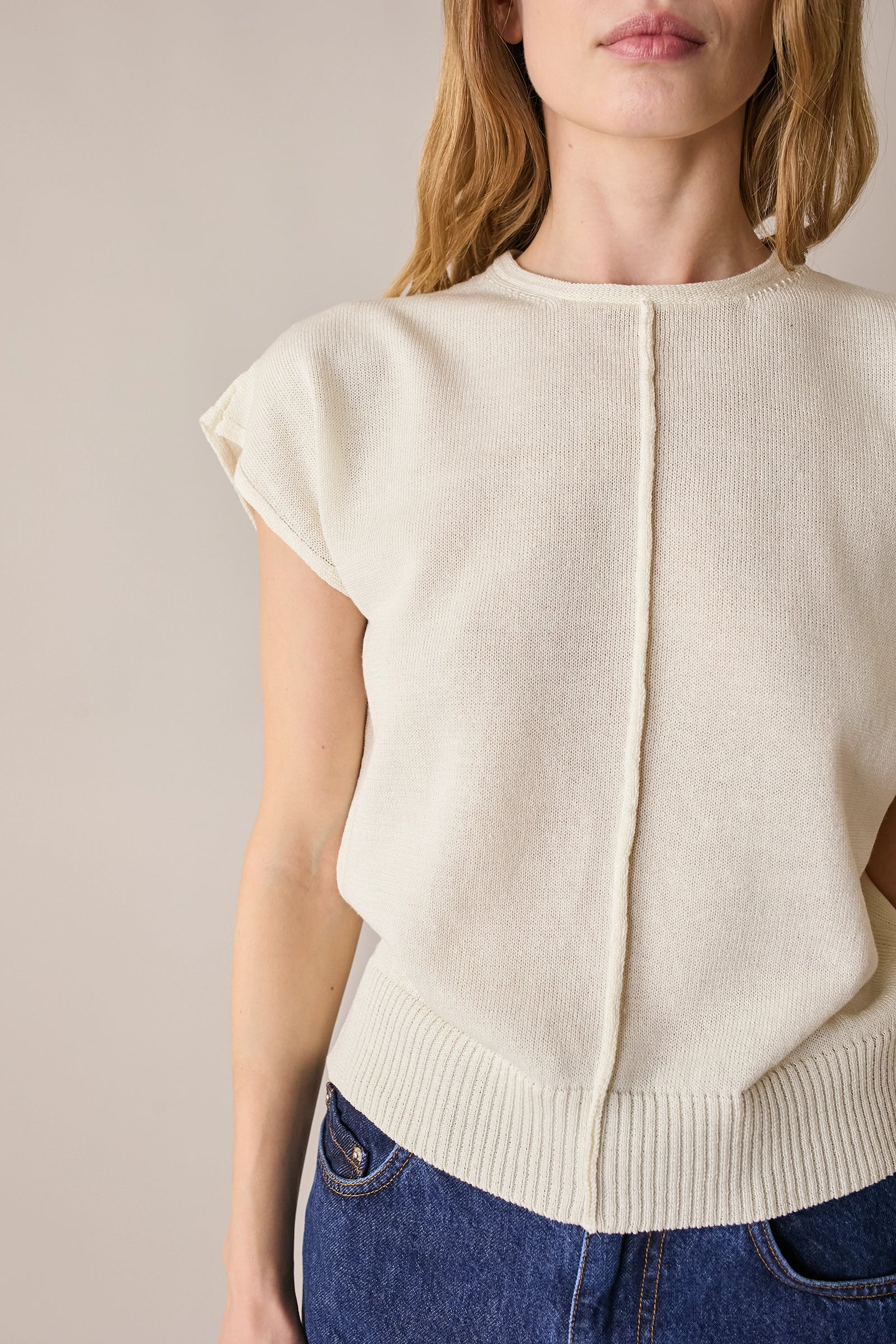Maglia in lino e cotone con maniche kimono - Image 17