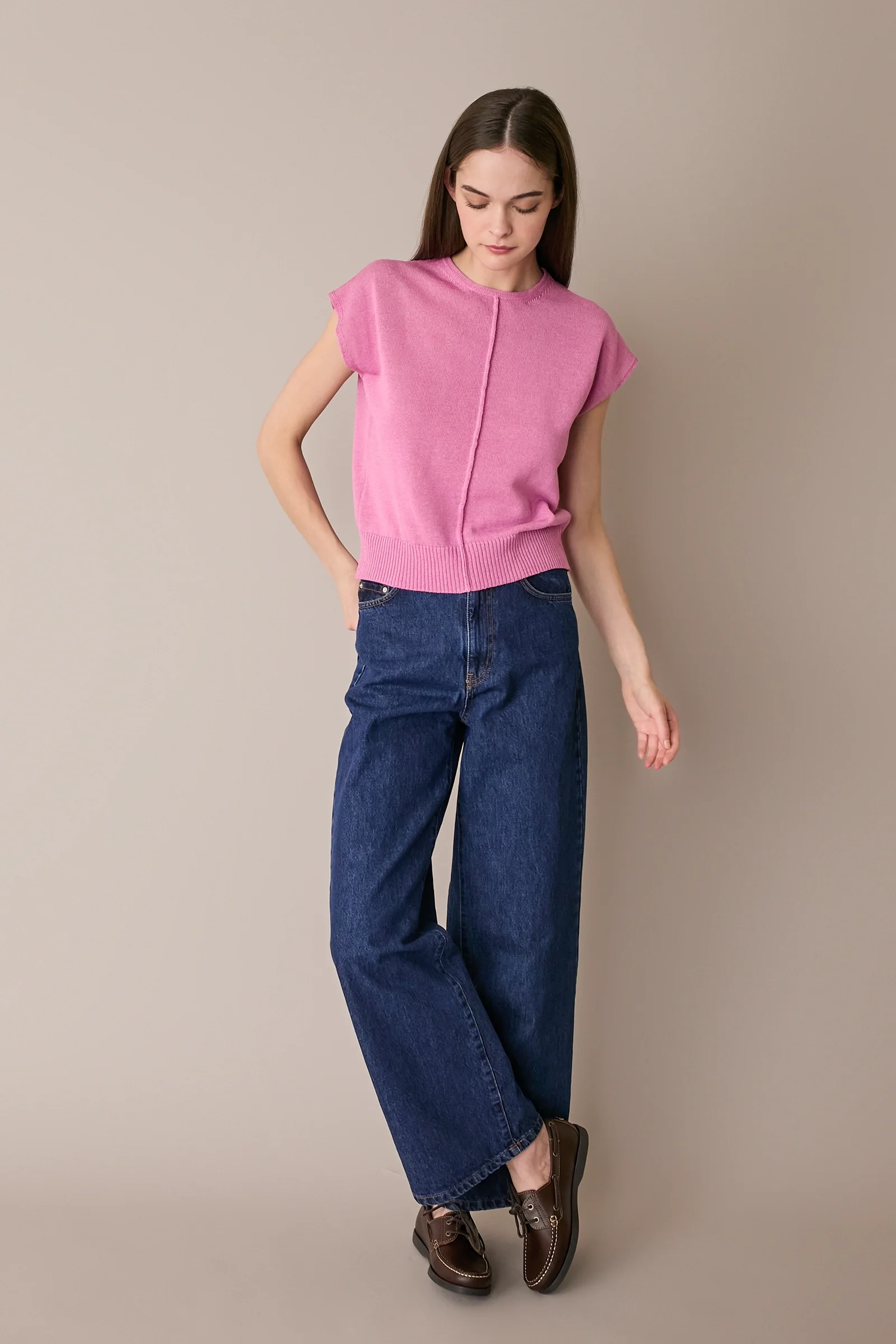 Maglia in lino e cotone con maniche kimono - Image 3