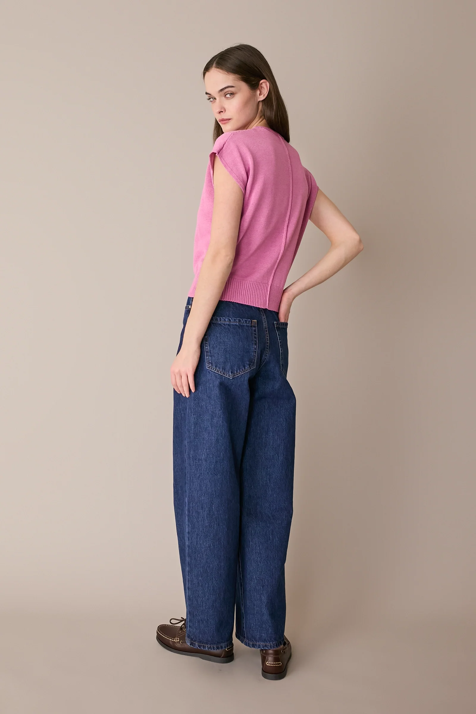Maglia in lino e cotone con maniche kimono - Image 4