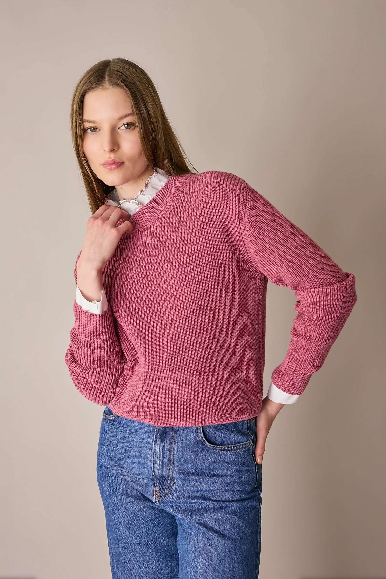 Maglia punto pannocchia con collo spesso - Image 7
