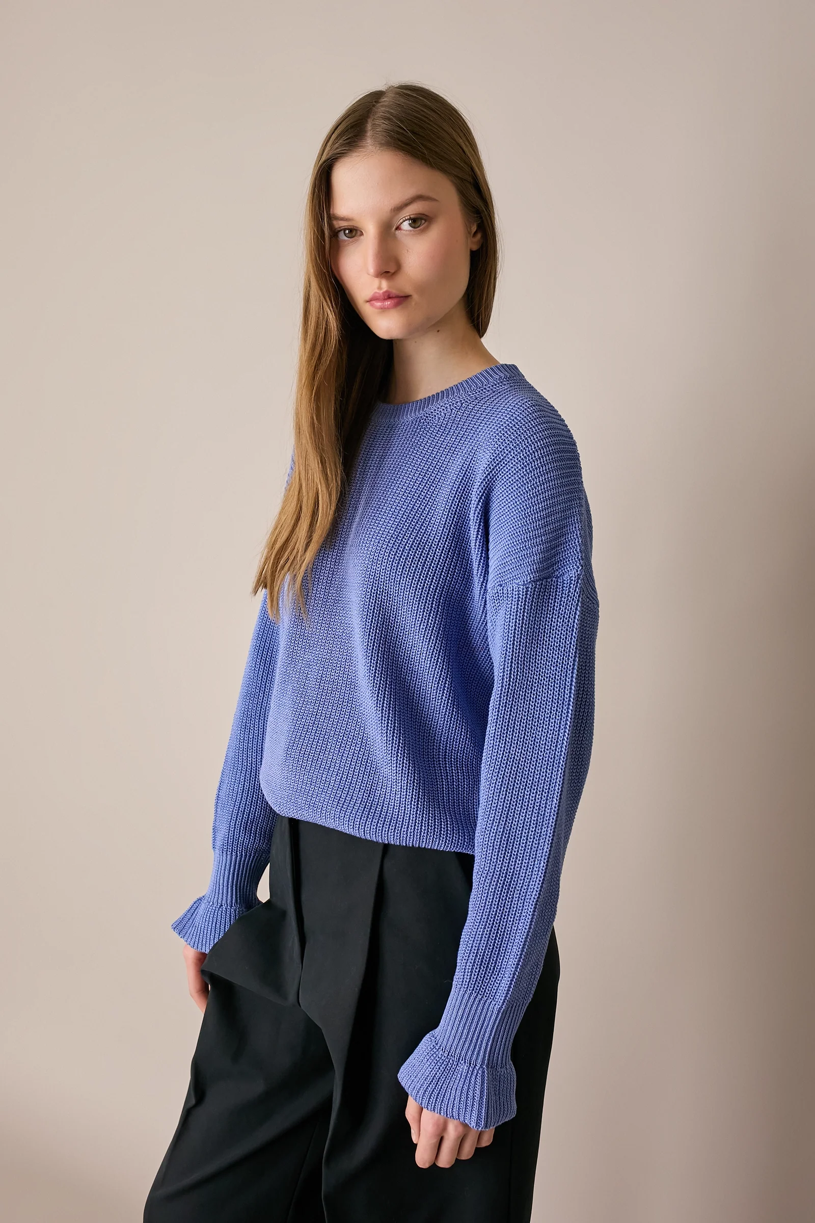 Maglia punto pannocchia con polsini volant - Image 11
