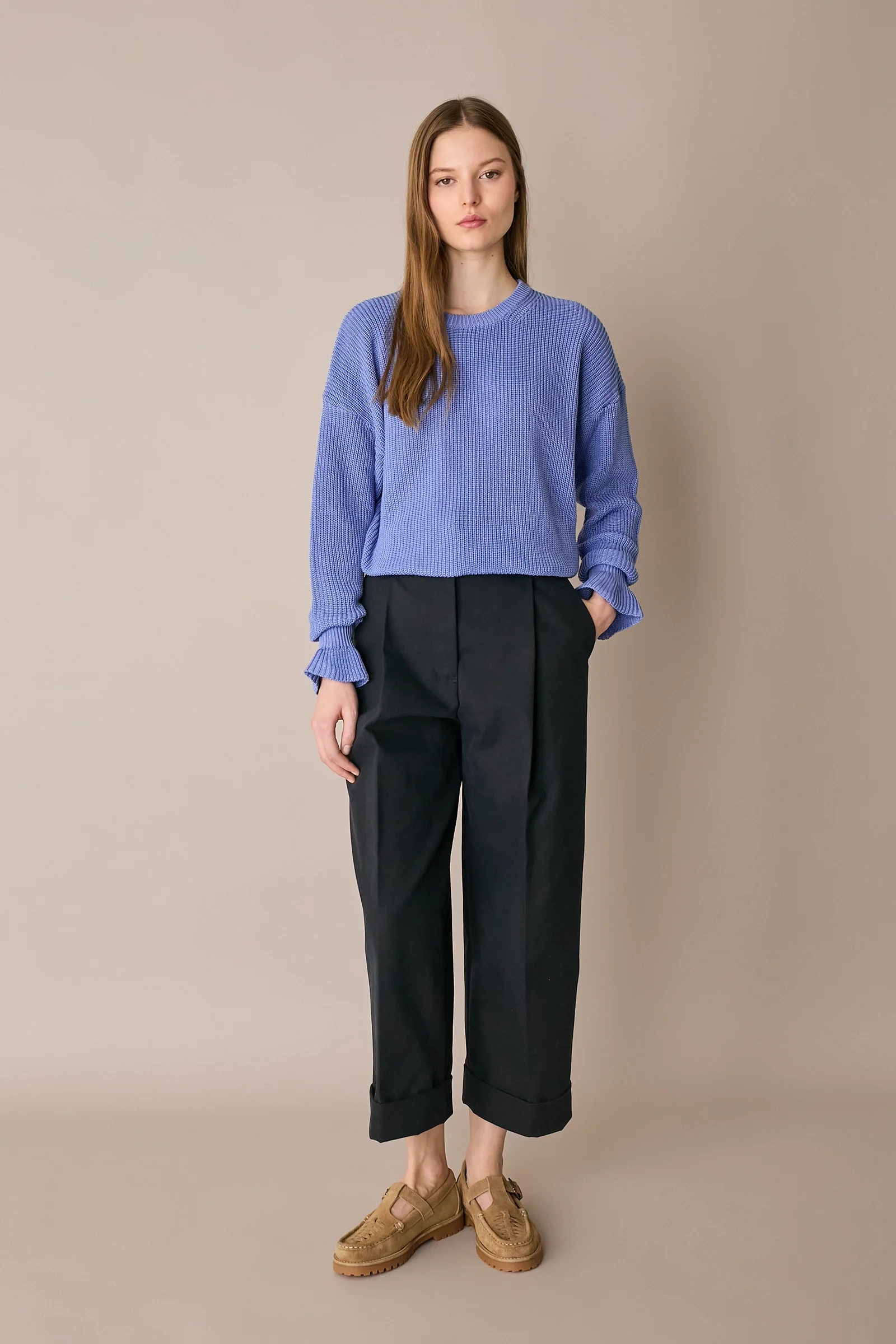Maglia punto pannocchia con polsini volant - Image 12