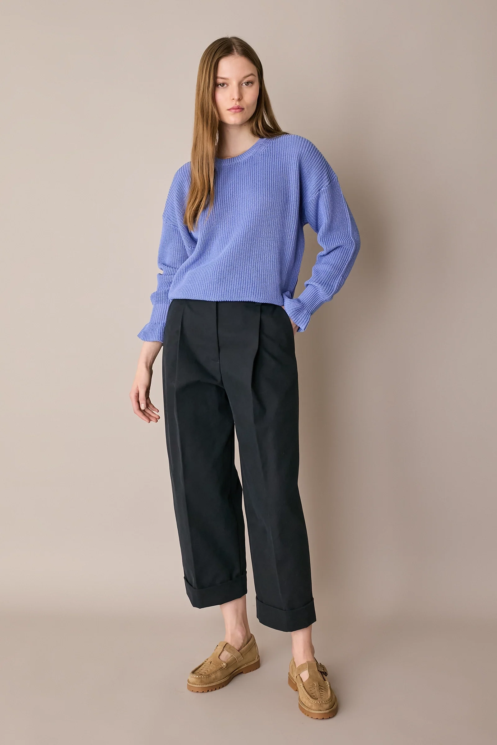 Maglia punto pannocchia con polsini volant - Image 14