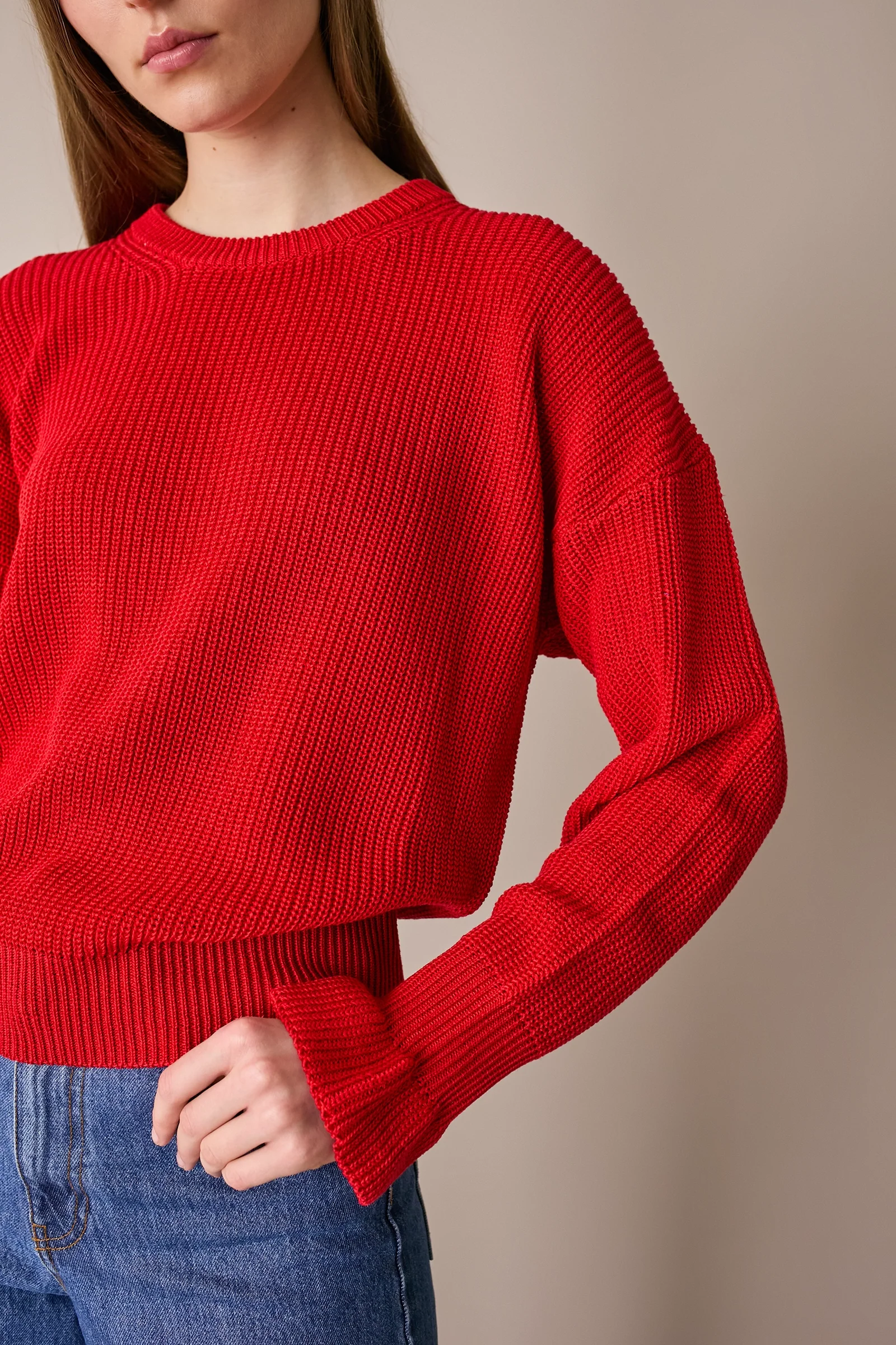 Maglia punto pannocchia con polsini volant - Image 8