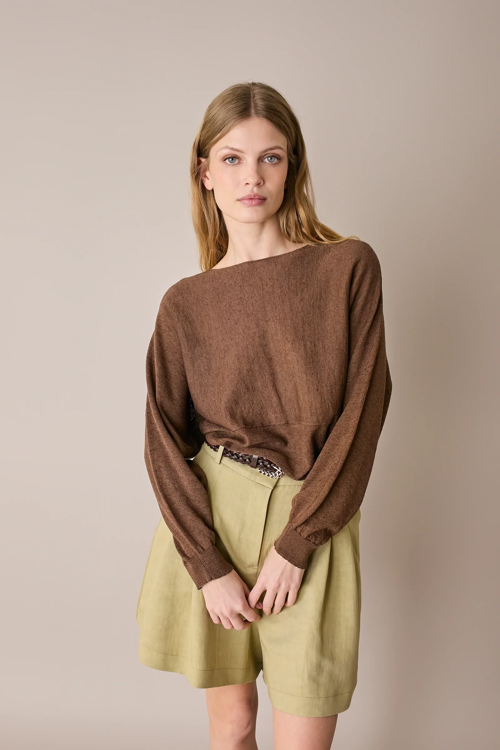 Maglia relaxed in lino e cotone - Image 10