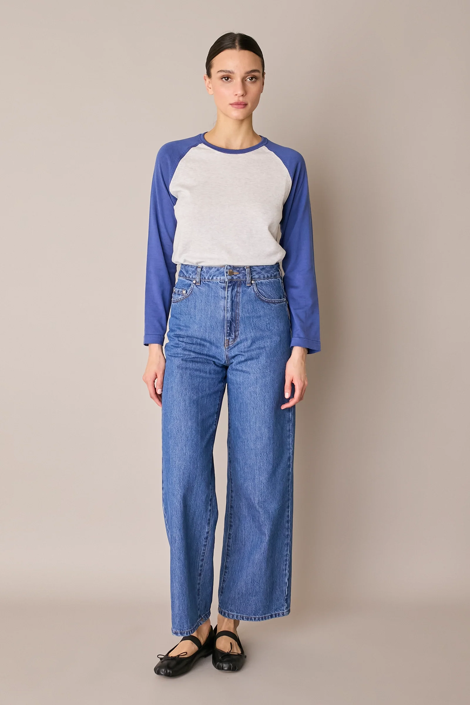 Maglia stile baseball con maniche raglan - Image 2
