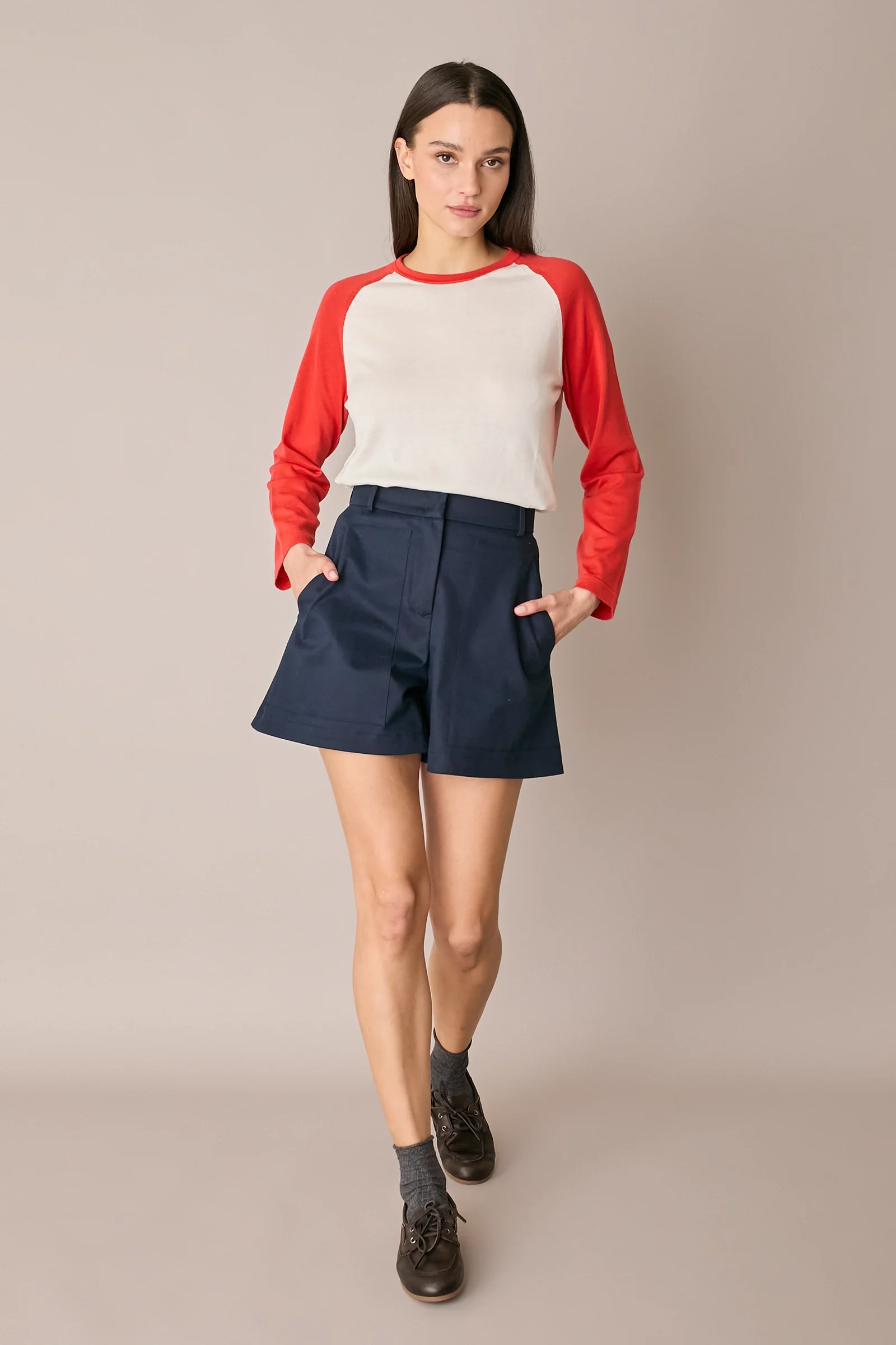 Pantaloni corti in cotone stretch - Image 3