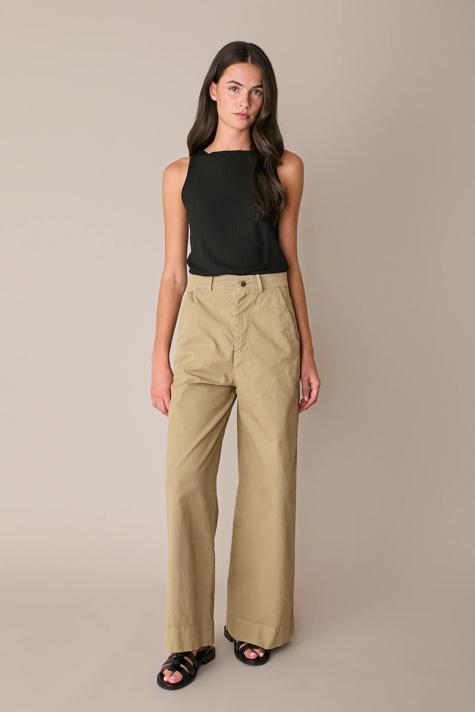 Pantaloni in cotone a gamba dritta