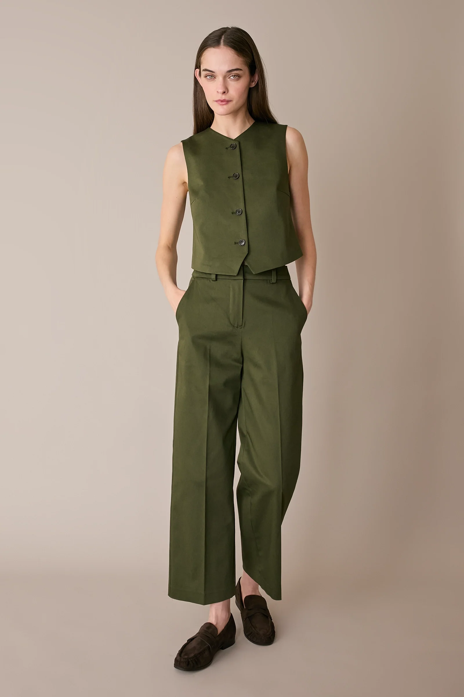 Pantaloni in cotone con cintura - Image 12