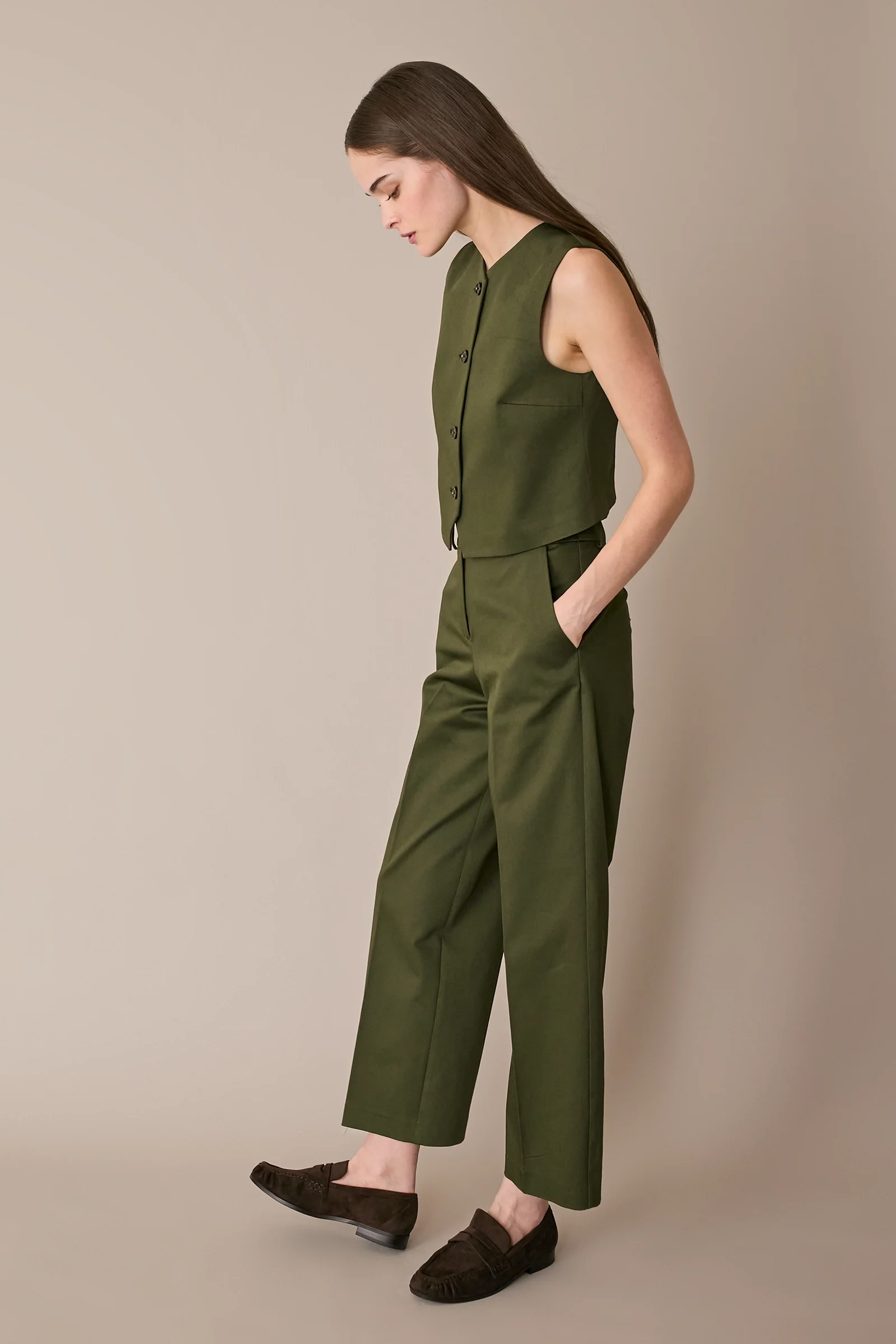 Pantaloni in cotone con cintura - Image 17