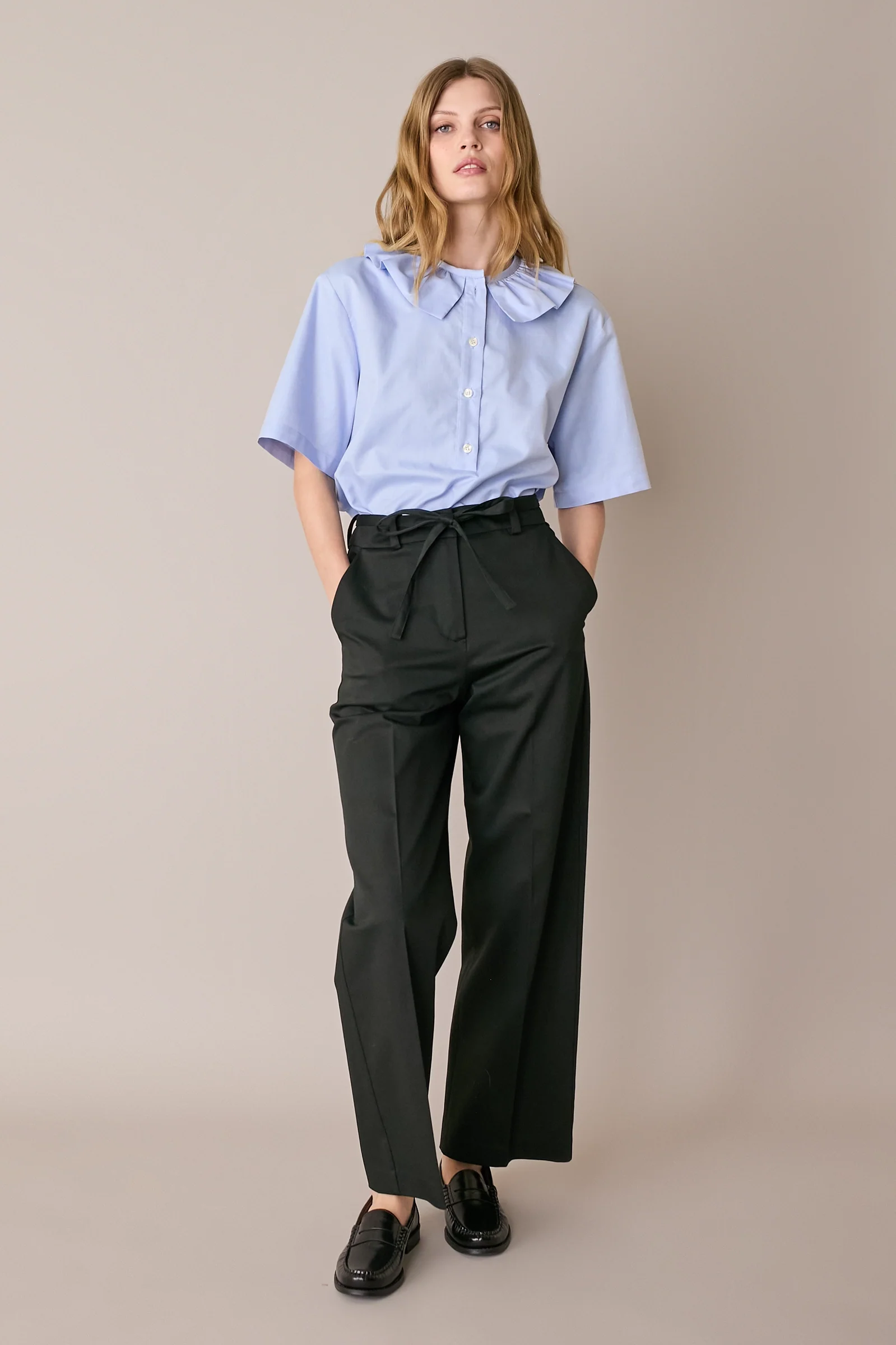 Pantaloni in cotone con cintura - Image 24