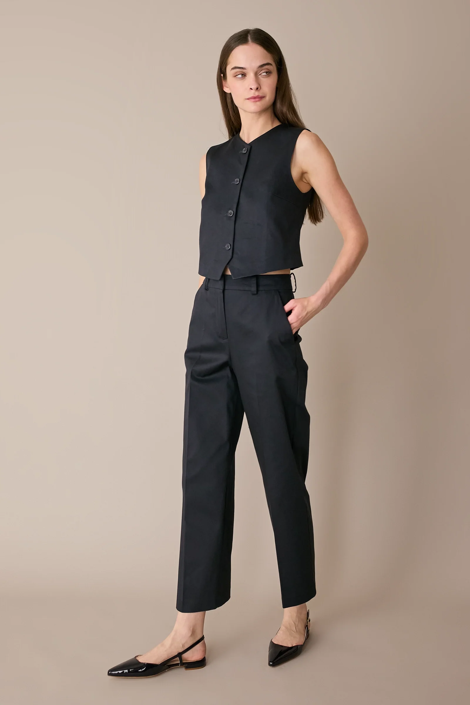 Pantaloni in cotone con cintura - Image 3