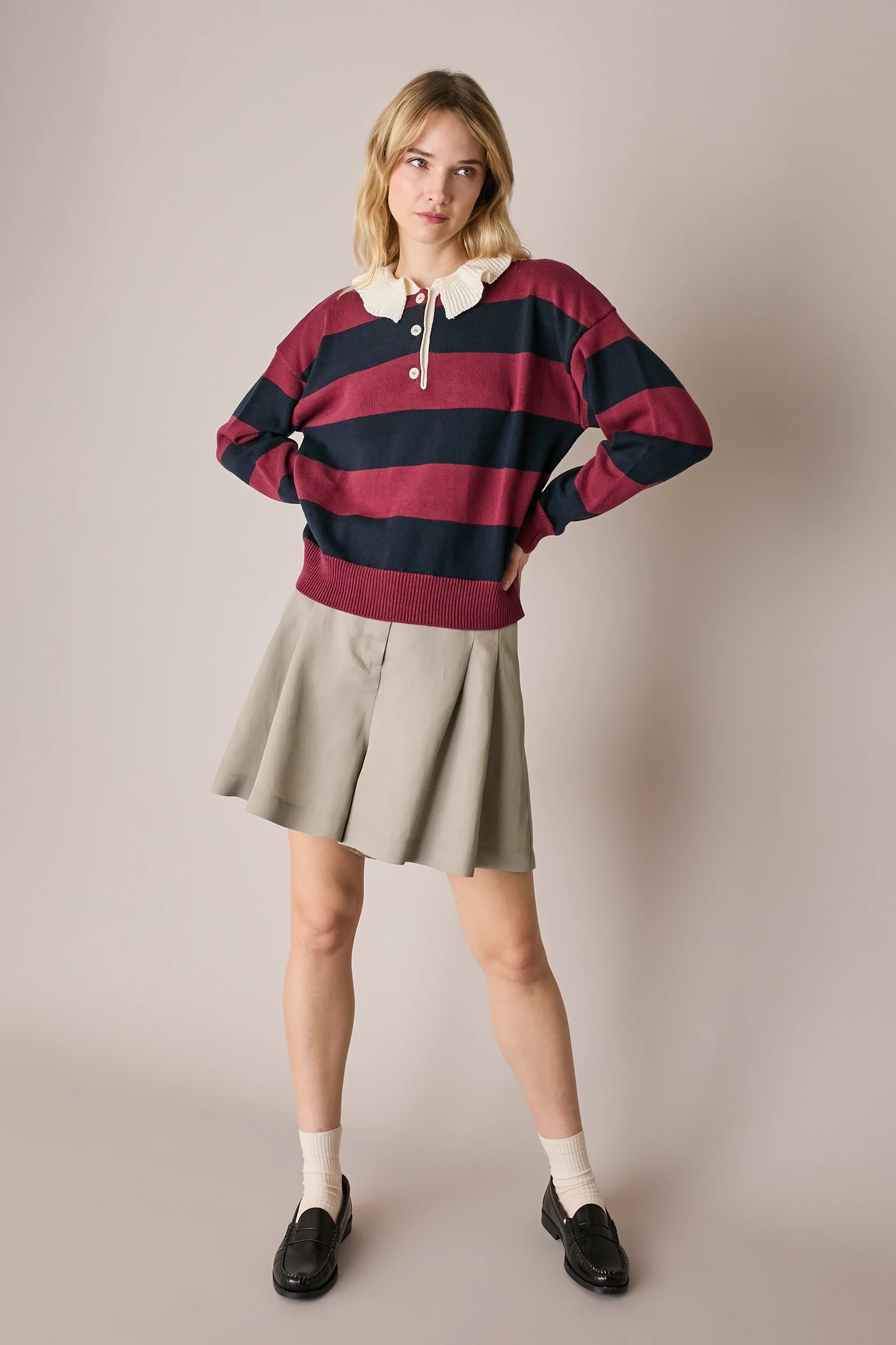 Shorts in blend di lino con pinces - Image 3
