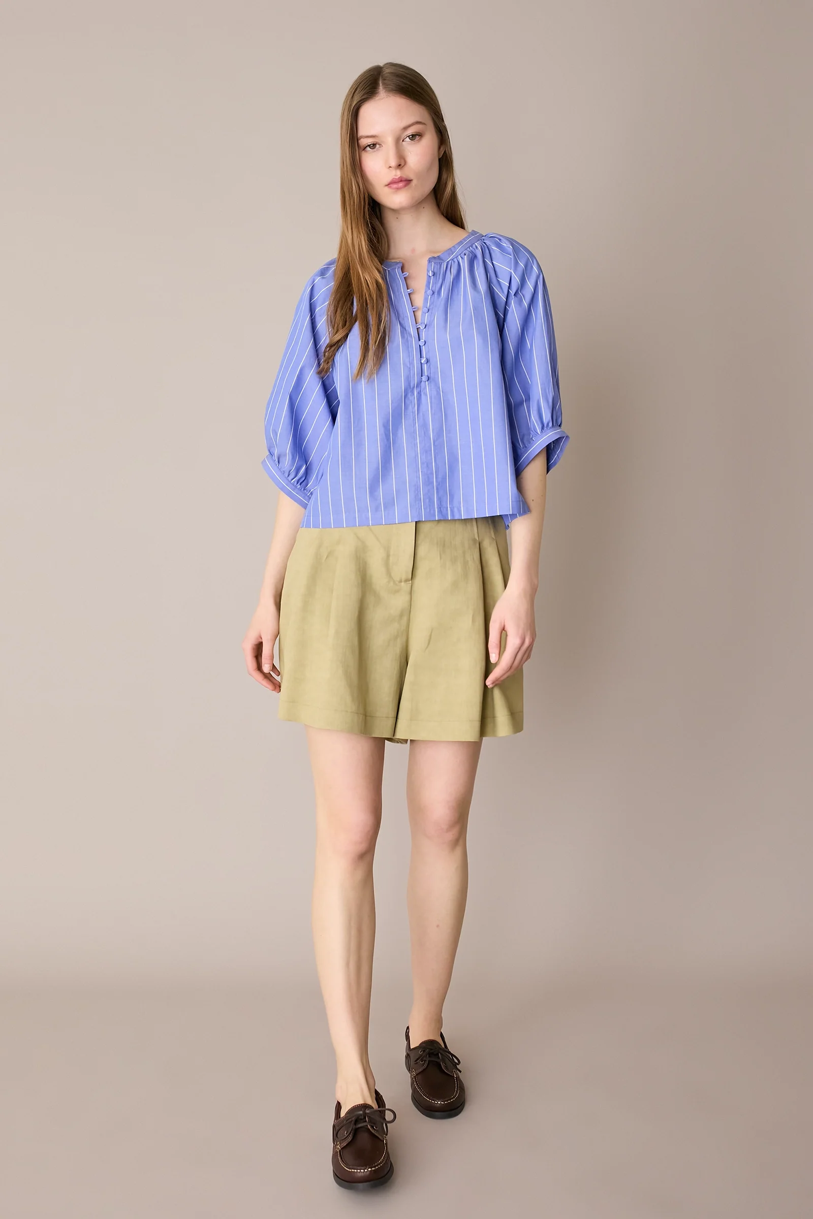 Shorts in blend di lino con pinces - Image 7