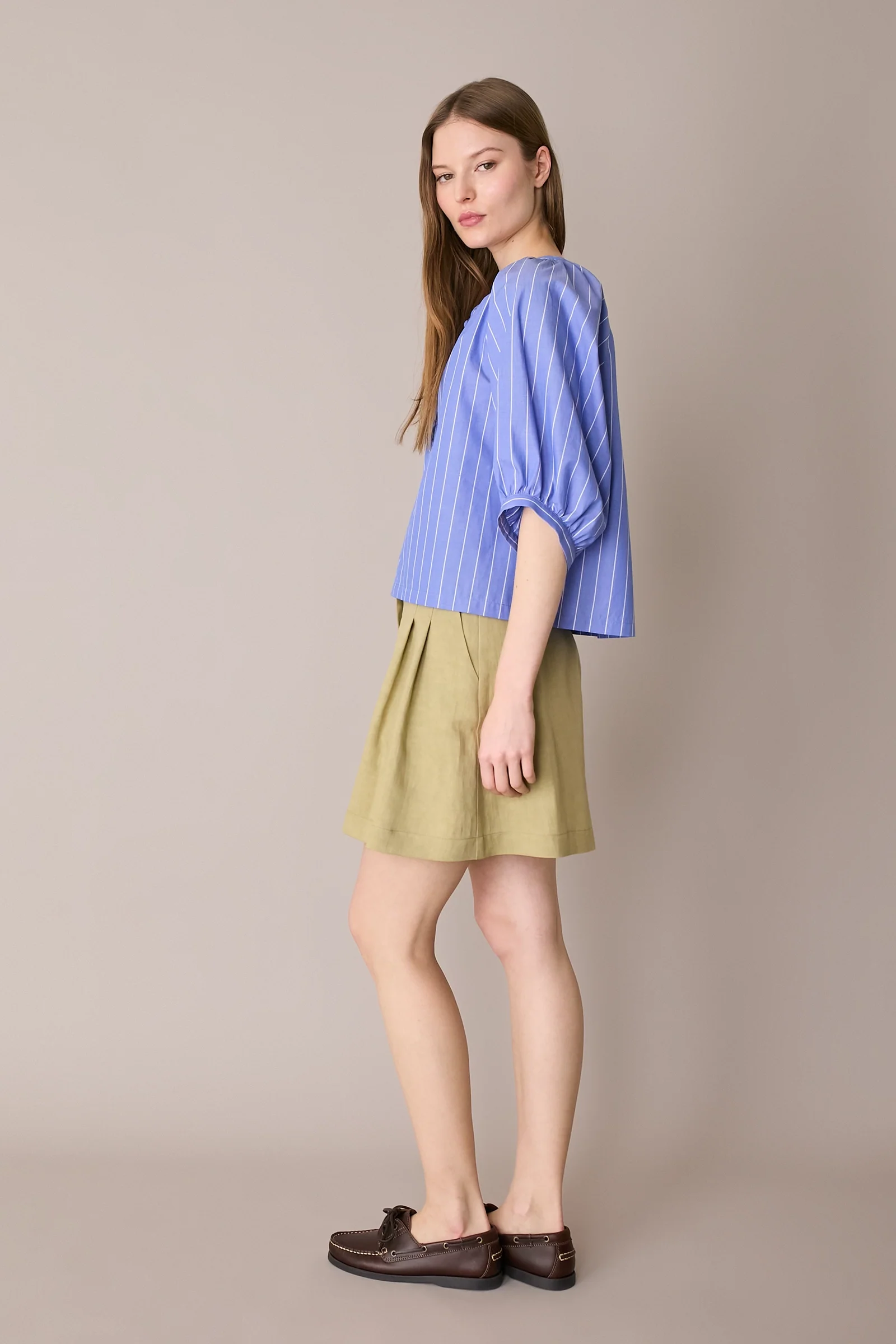 Shorts in blend di lino con pinces - Image 8