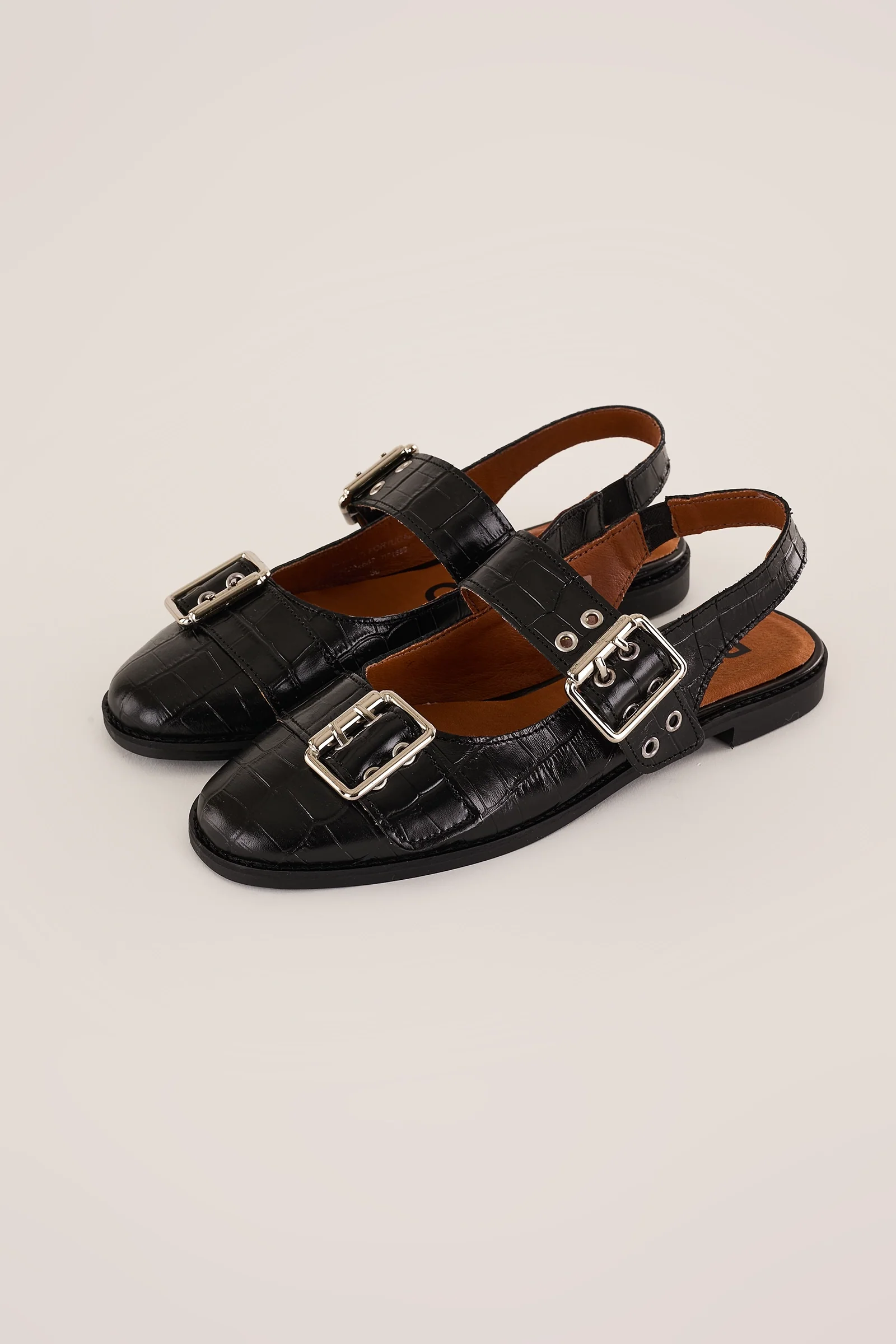 Slingback con fibbie – Bianco - Image 3