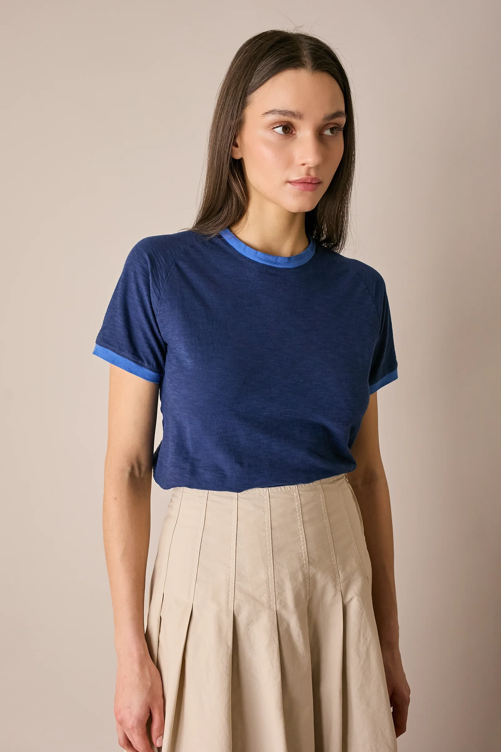 T-shirt in cotone con profili a contrasto - Image 5