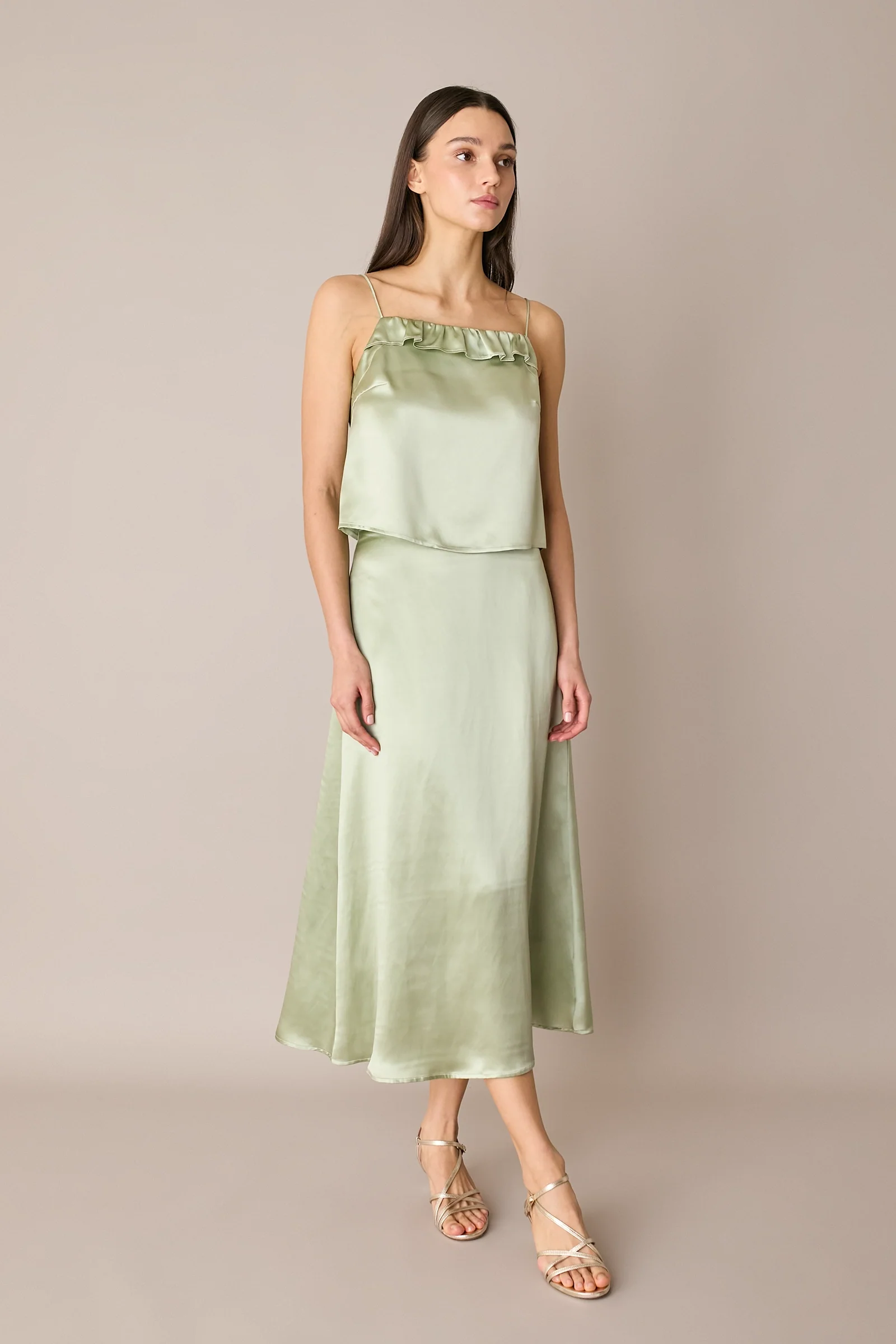 Top in blend di seta con spalline sottili - Image 4