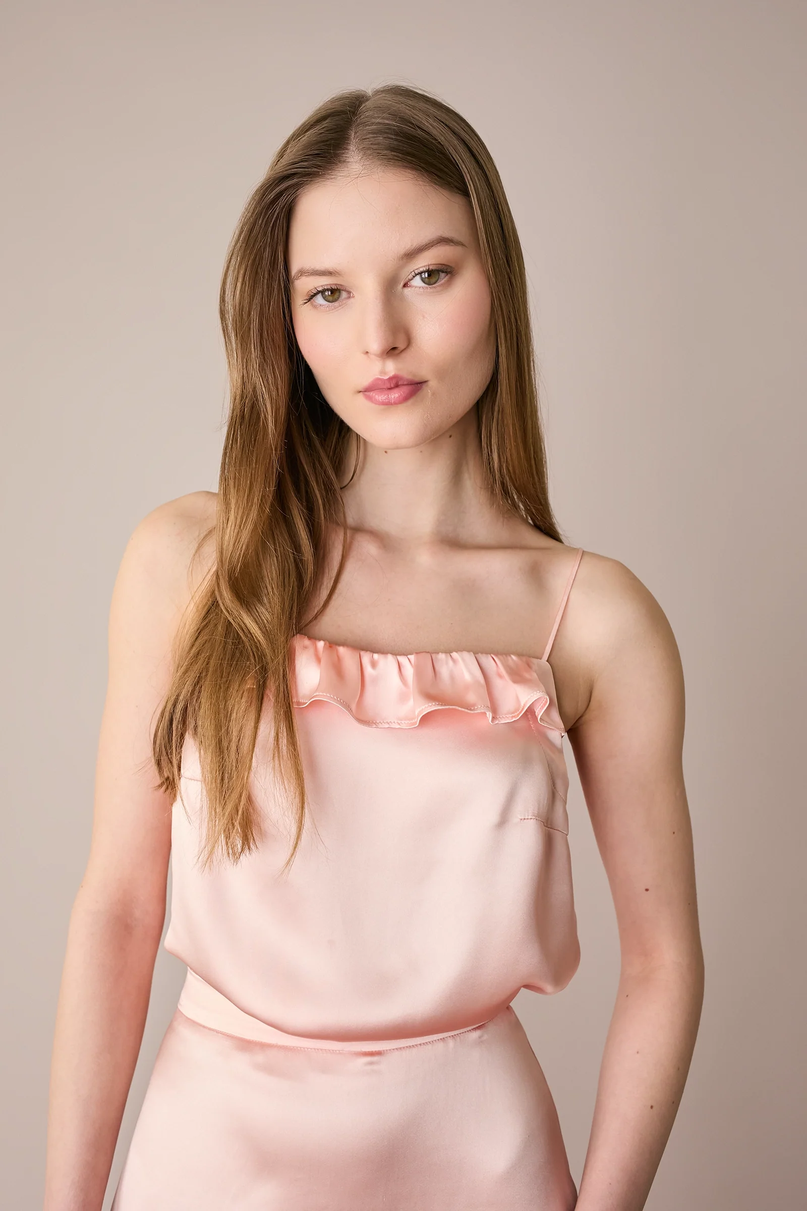 Top in blend di seta con spalline sottili - Image 6