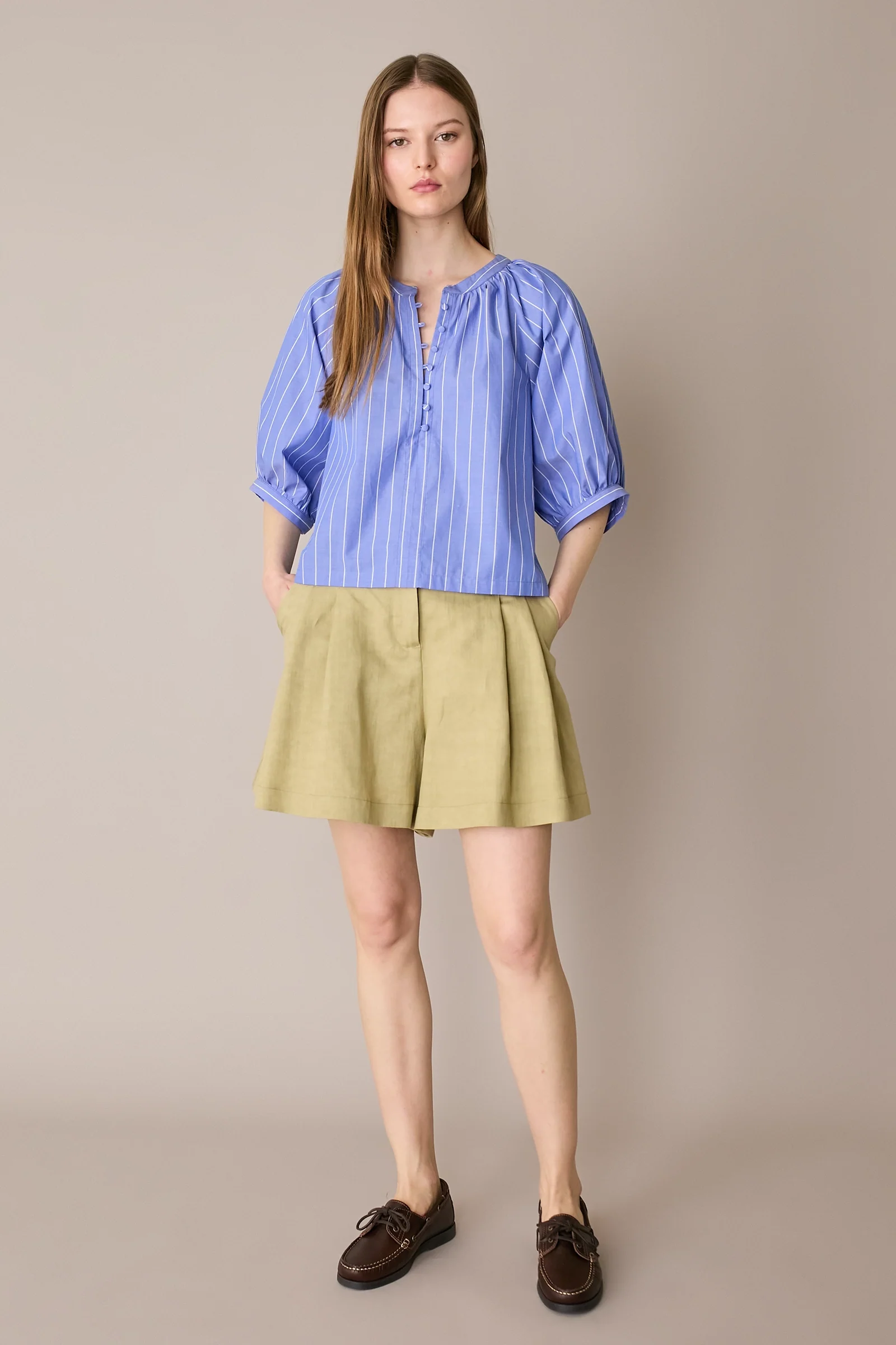 Top in cotone con bottoncini rivestiti - Image 7