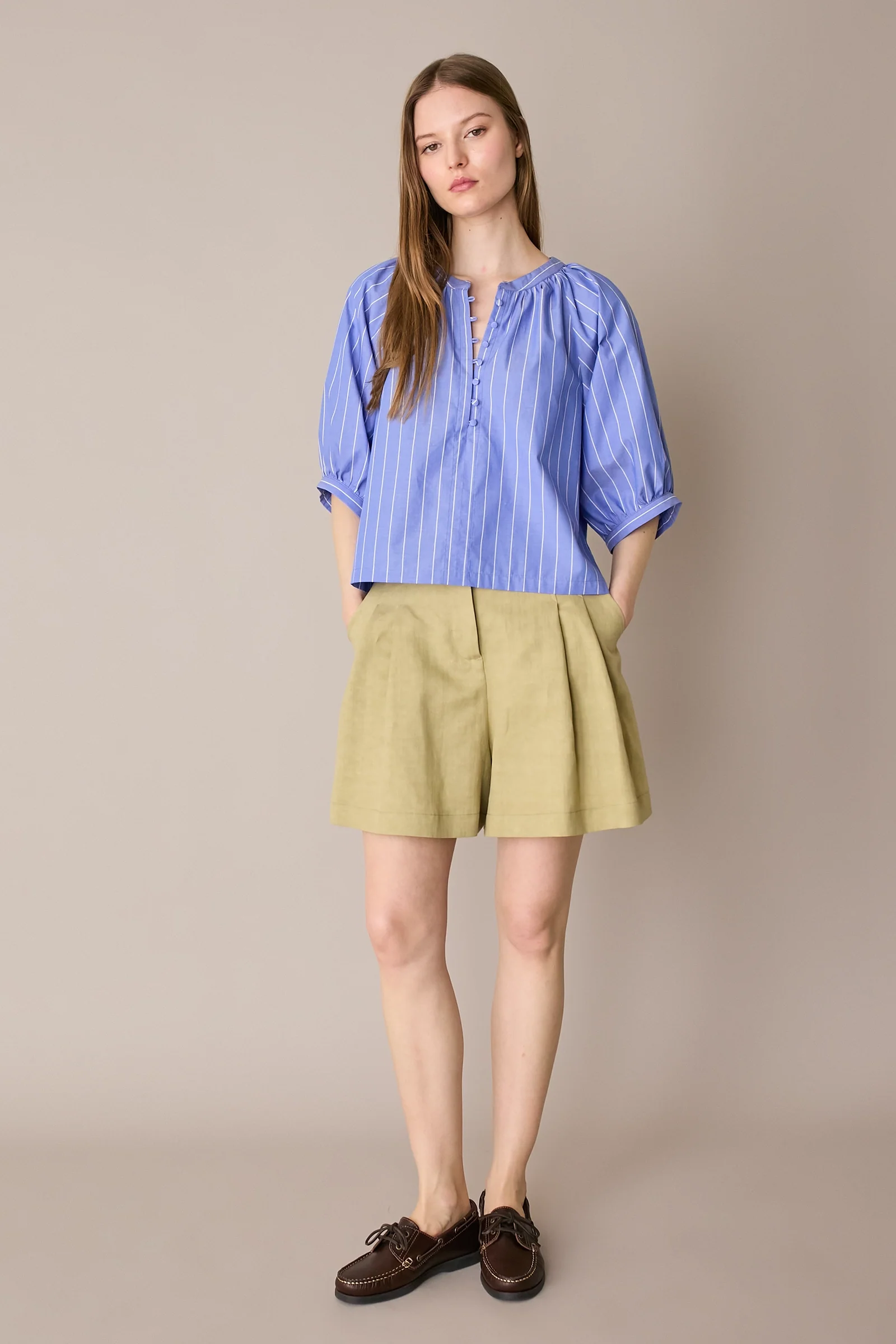 Top in cotone con bottoncini rivestiti - Image 9