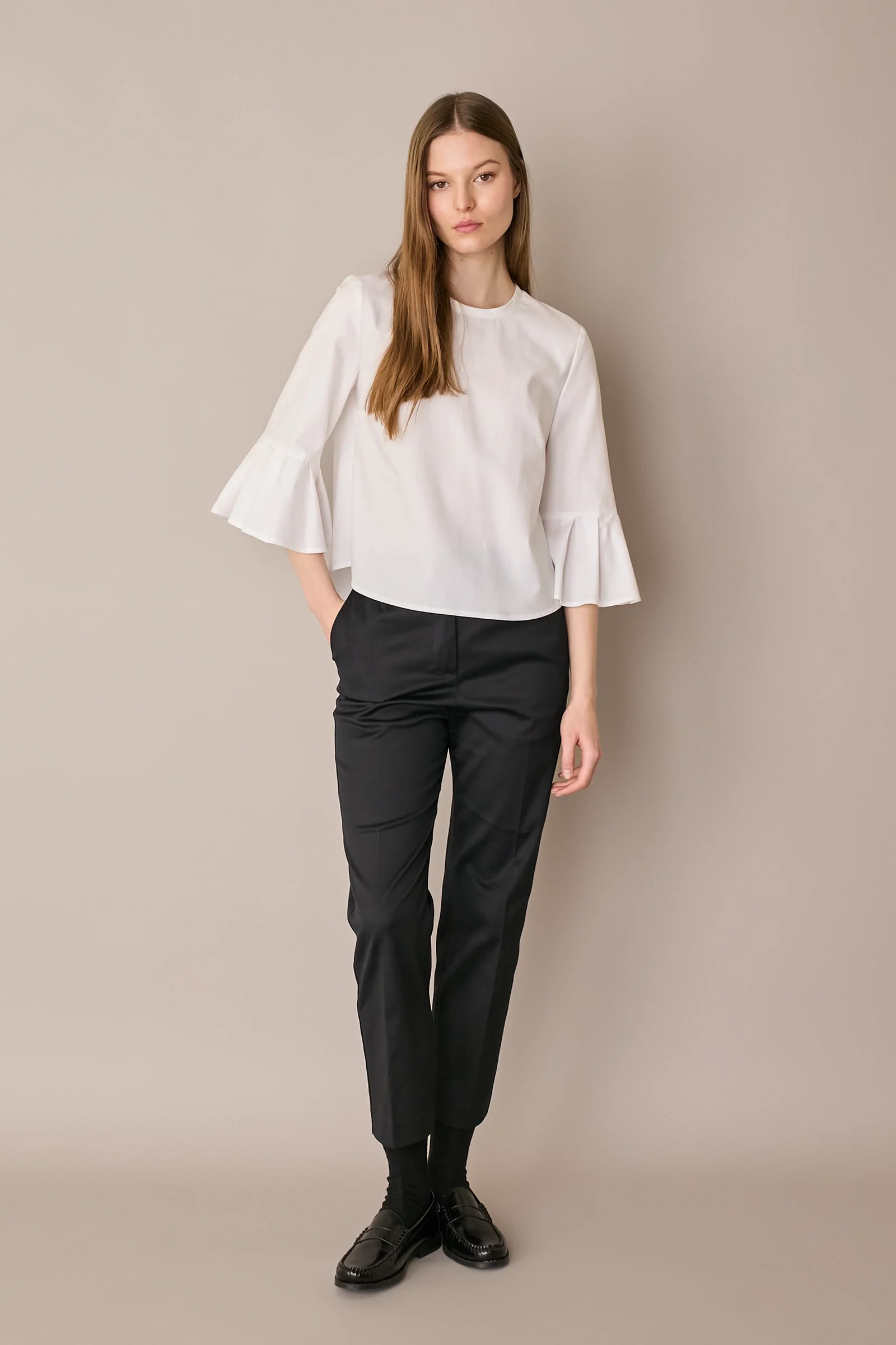 Top in cotone con maniche a campanella - Image 10
