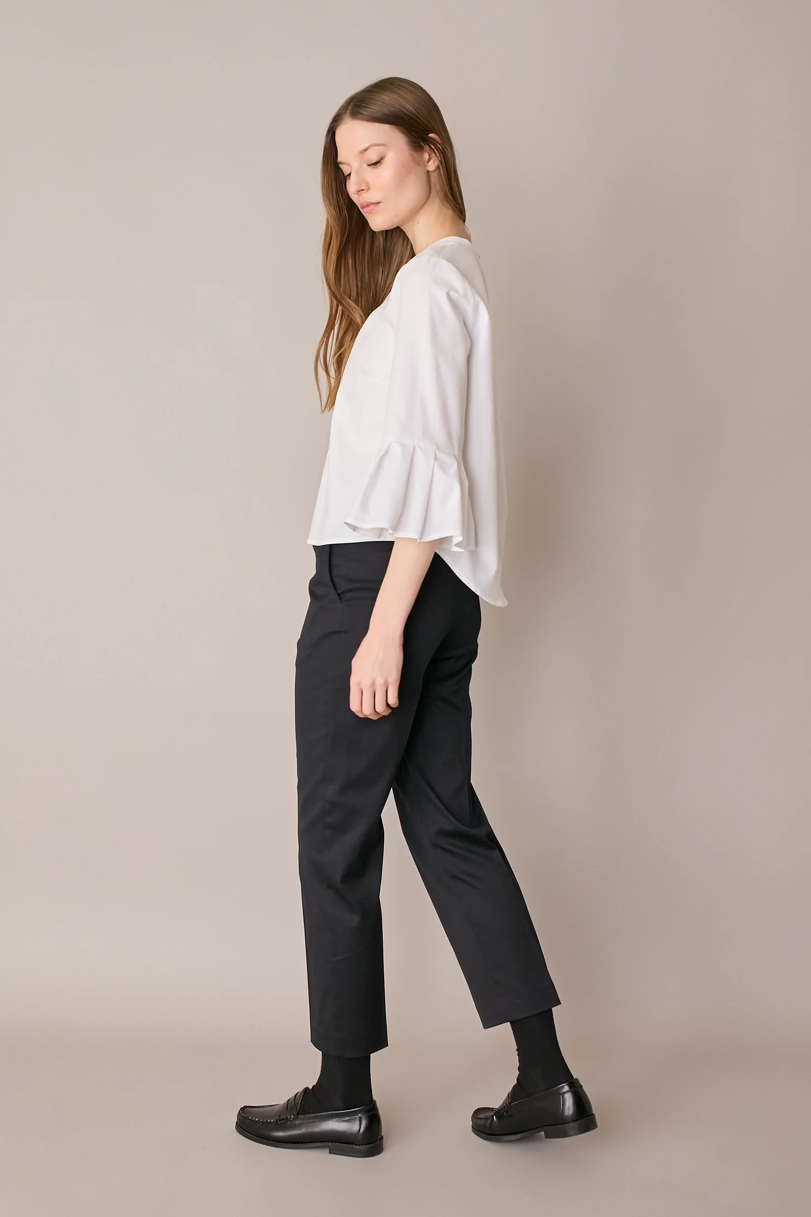 Top in cotone con maniche a campanella - Image 11
