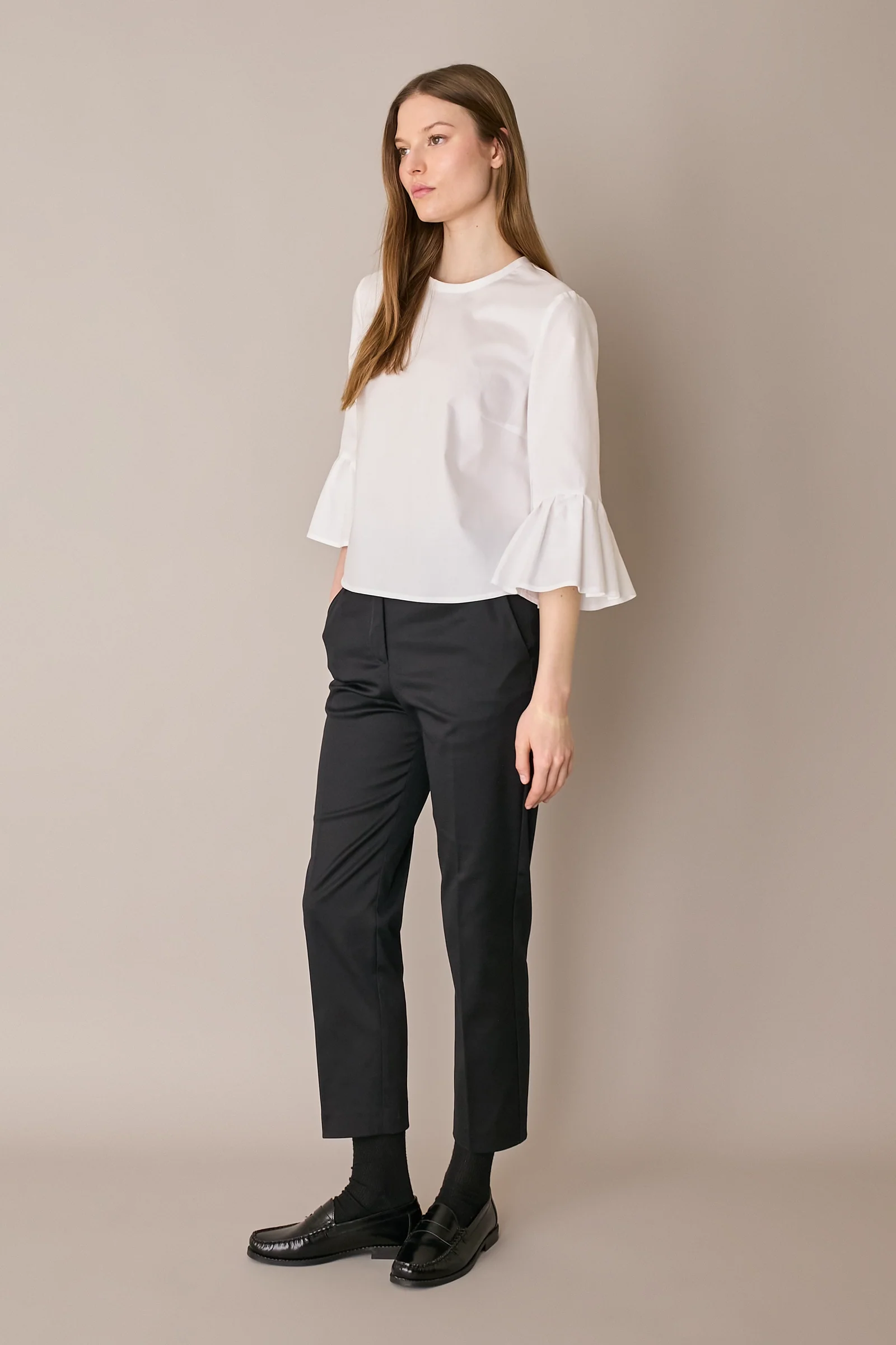 Top in cotone con maniche a campanella - Image 8